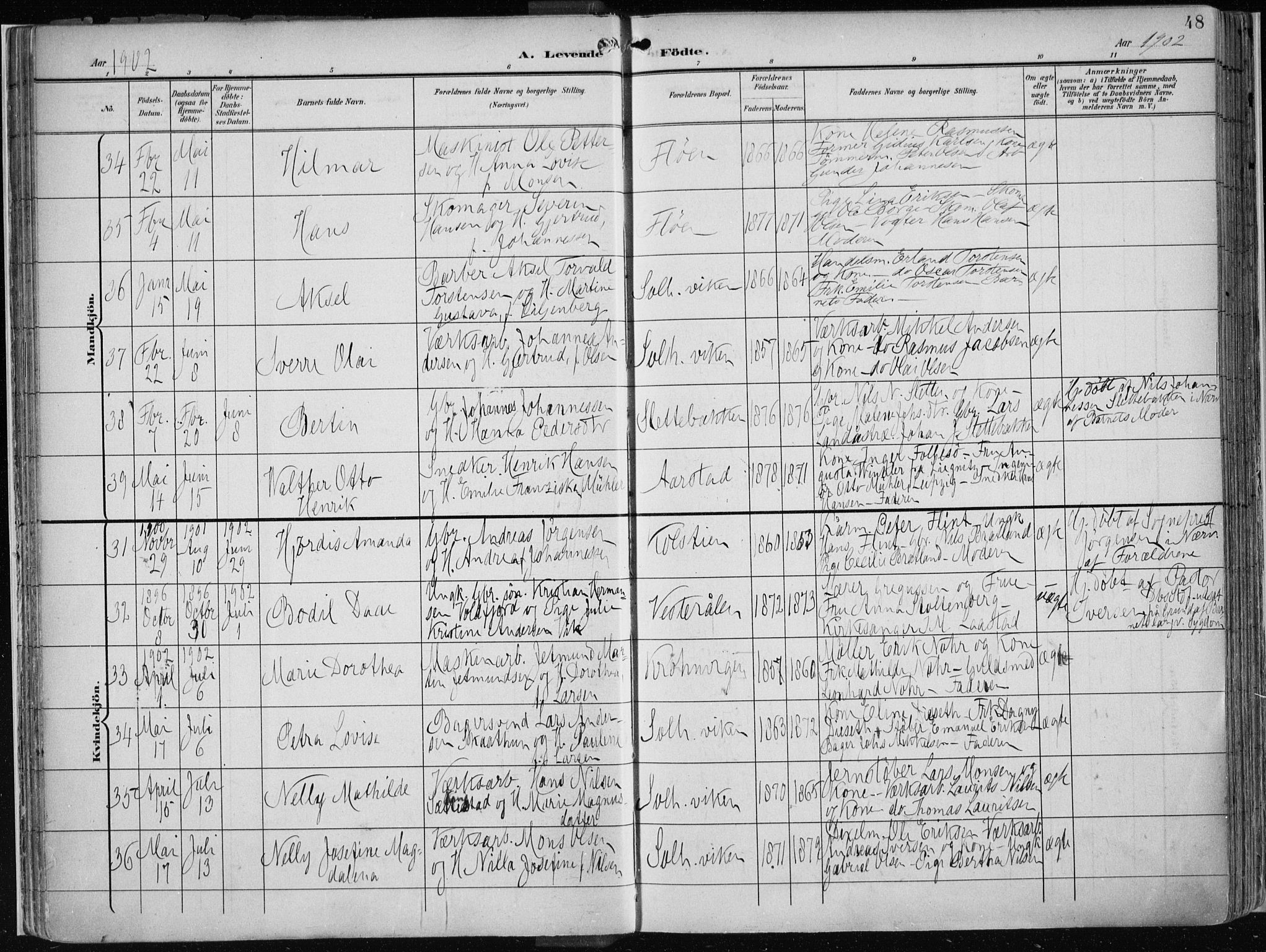 Årstad Sokneprestembete, AV/SAB-A-79301/H/Haa/L0002: Parish register (official) no. A 2, 1899-1914, p. 48