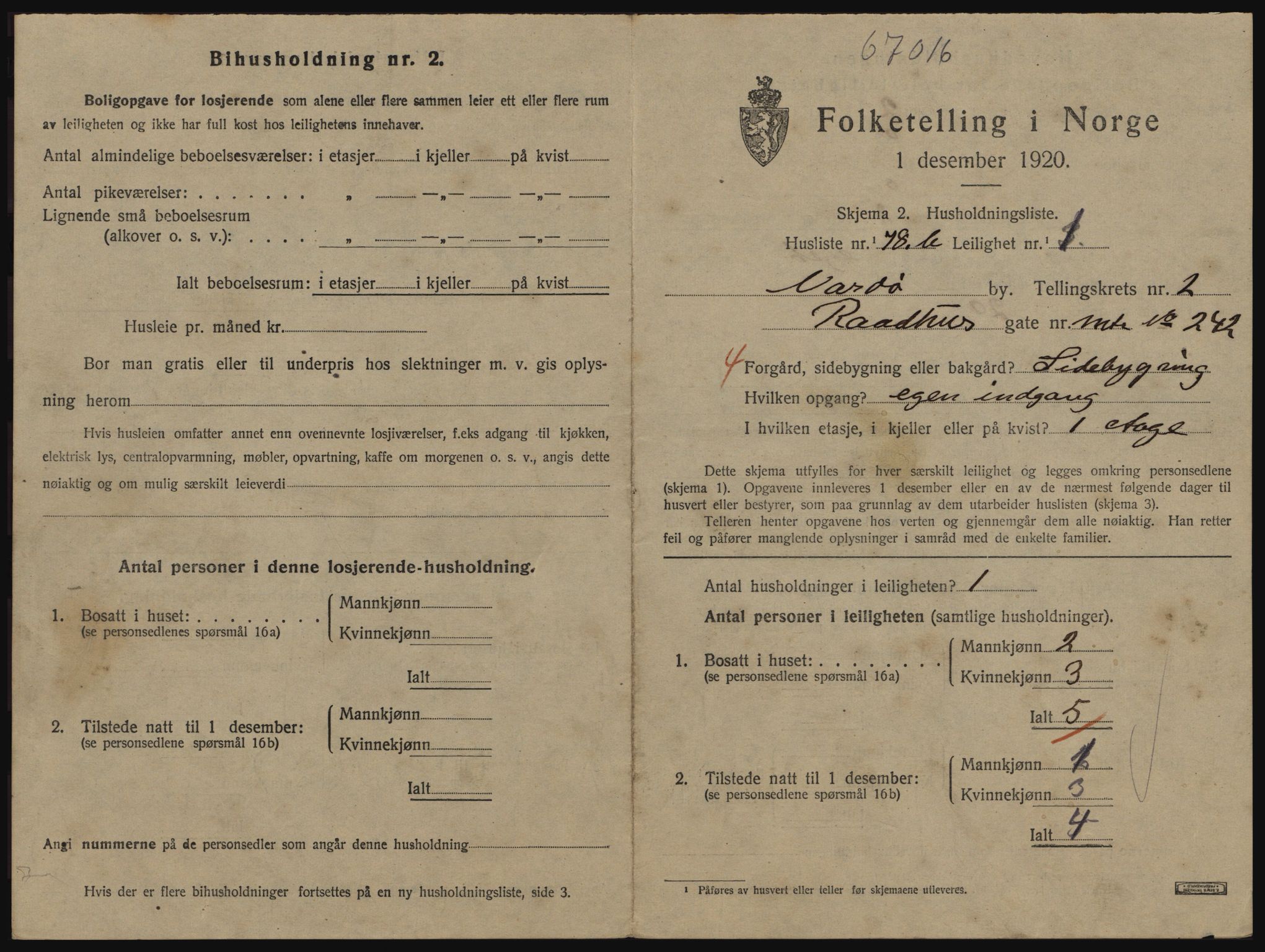 SATØ, 1920 census for Vardø, 1920, p. 2081