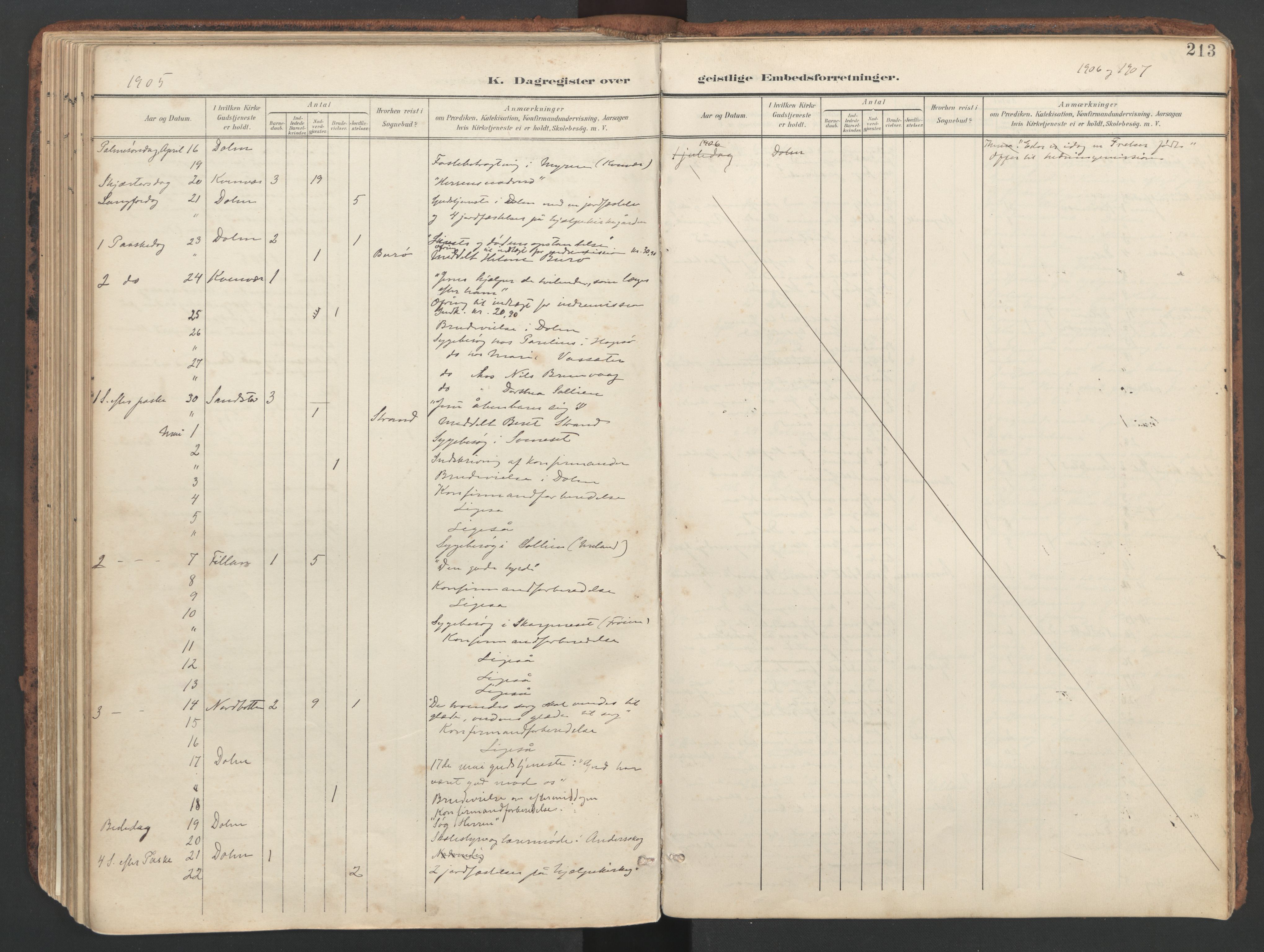 Ministerialprotokoller, klokkerbøker og fødselsregistre - Sør-Trøndelag, SAT/A-1456/634/L0537: Parish register (official) no. 634A13, 1896-1922, p. 213
