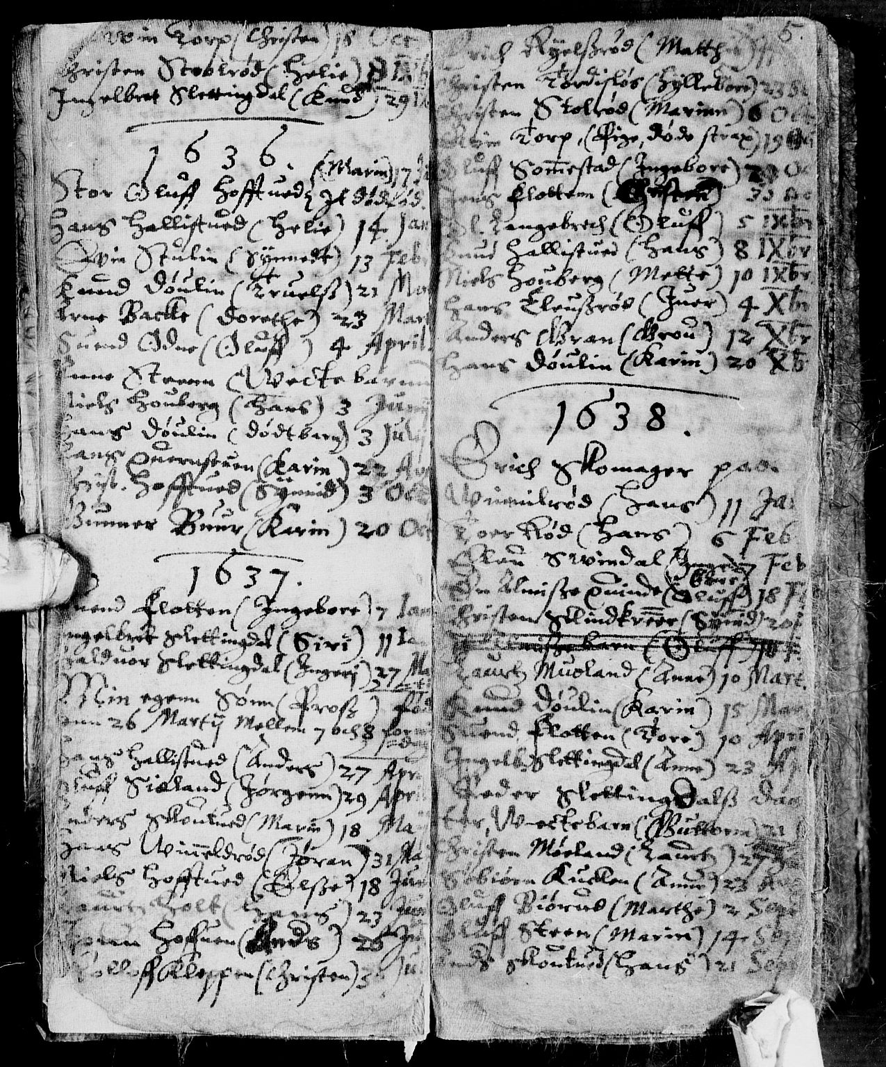 Andebu kirkebøker, SAKO/A-336/F/Fa/L0001: Parish register (official) no. 1 /1, 1623-1738, p. 5
