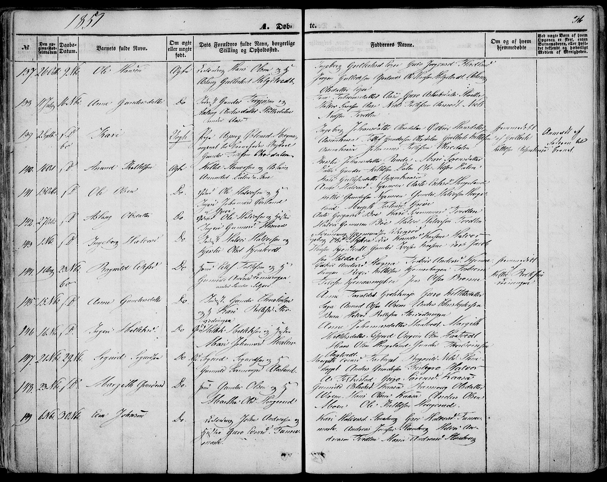 Bø kirkebøker, AV/SAKO-A-257/F/Fa/L0008: Parish register (official) no. 8, 1849-1861, p. 36