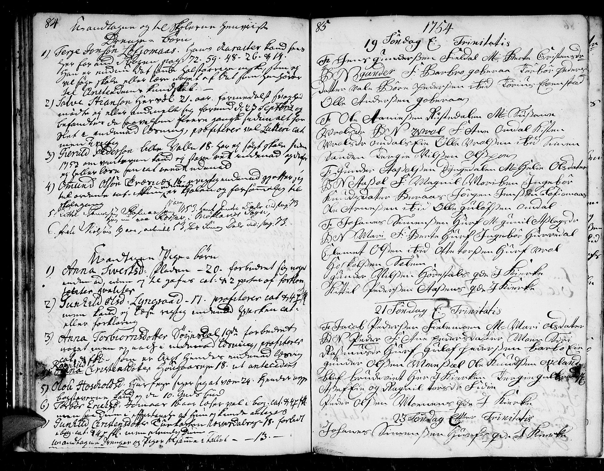 Froland sokneprestkontor, AV/SAK-1111-0013/F/Fb/L0002: Parish register (copy) no. B 2, 1747-1759, p. 84-85