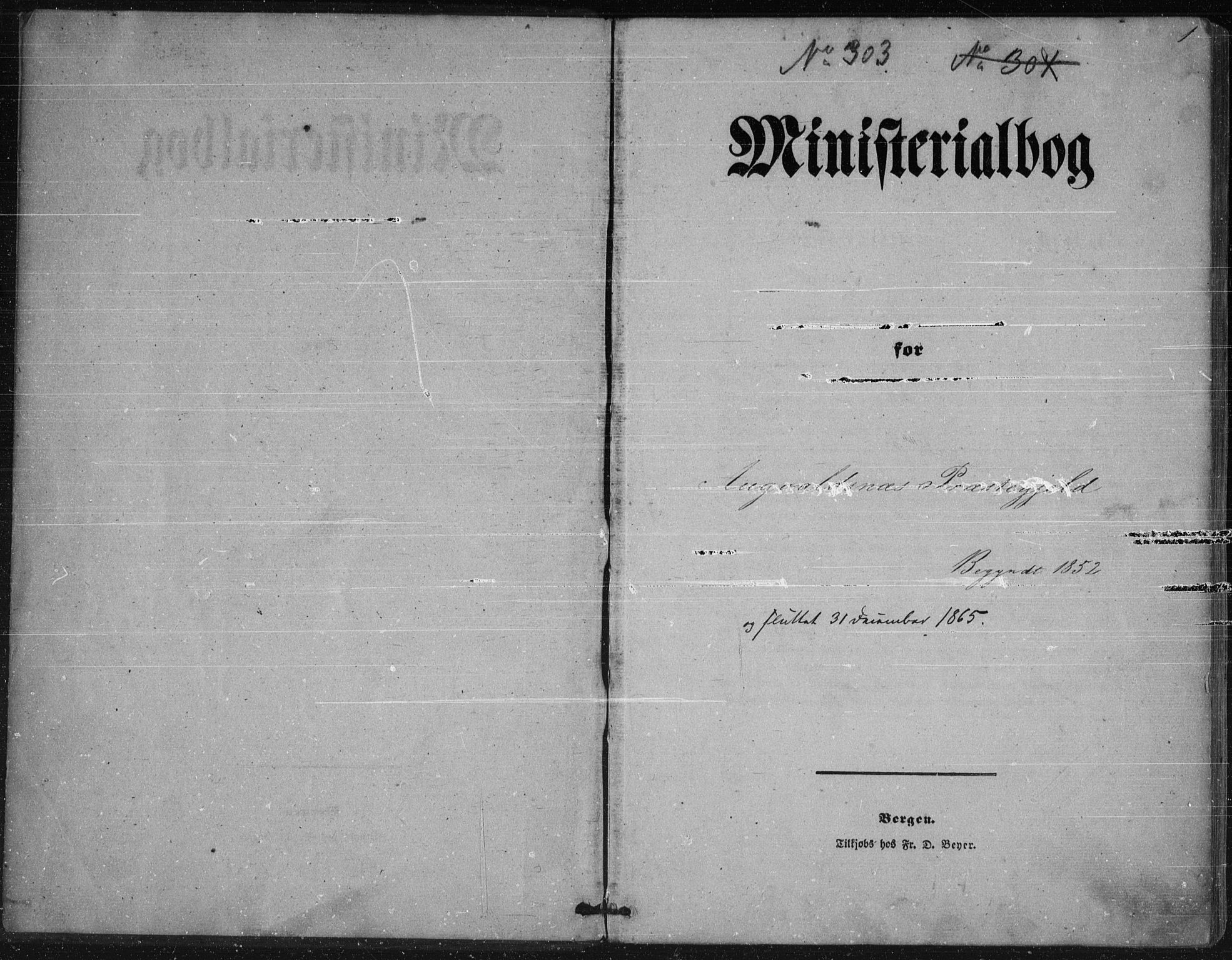 Avaldsnes sokneprestkontor, SAST/A -101851/H/Ha/Haa/L0009: Parish register (official) no. A 9, 1853-1865, p. 1