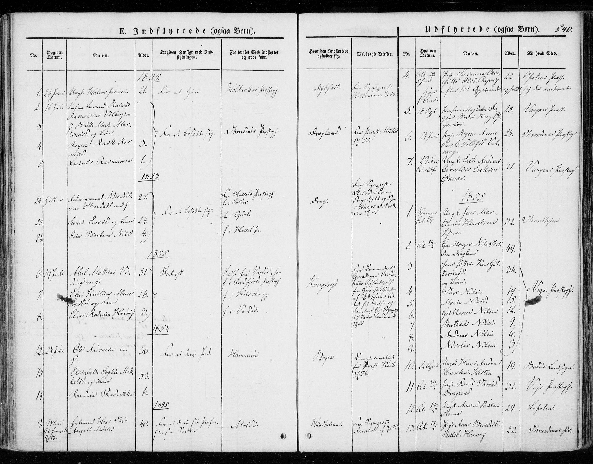 Ministerialprotokoller, klokkerbøker og fødselsregistre - Nordland, SAT/A-1459/872/L1033: Parish register (official) no. 872A08, 1840-1863, p. 540