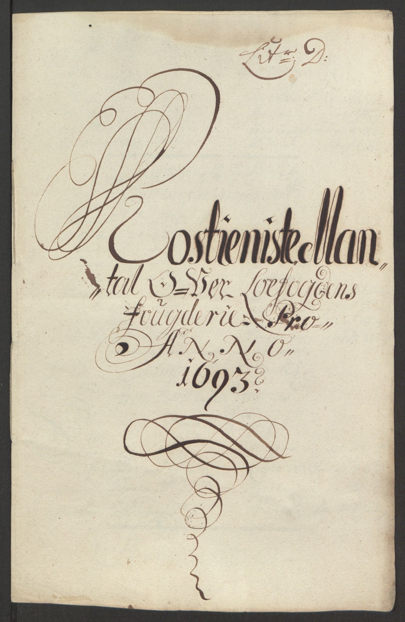 Rentekammeret inntil 1814, Reviderte regnskaper, Fogderegnskap, RA/EA-4092/R67/L4675: Fogderegnskap Vesterålen, Andenes og Lofoten, 1691-1693, p. 259