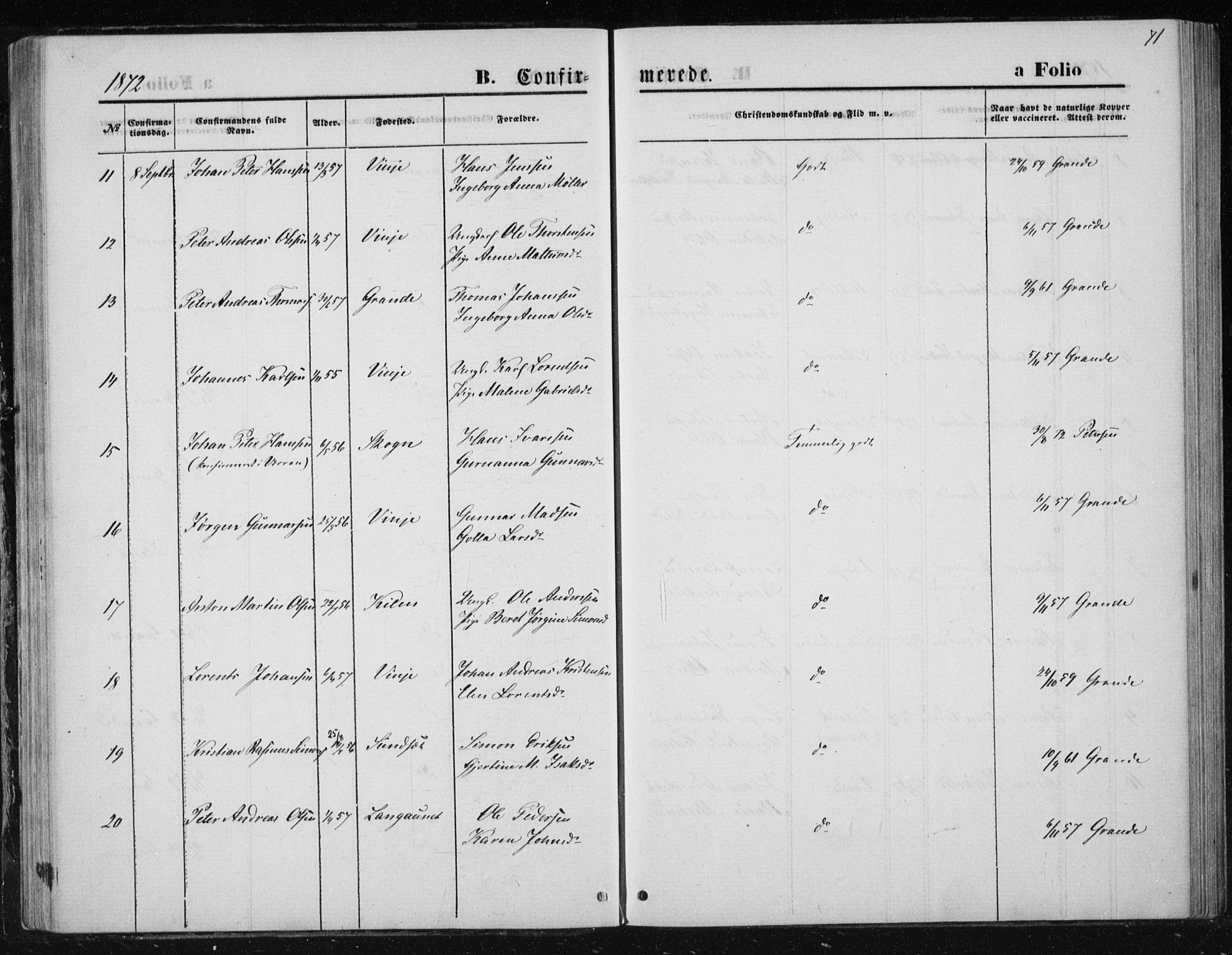 Ministerialprotokoller, klokkerbøker og fødselsregistre - Nord-Trøndelag, AV/SAT-A-1458/733/L0324: Parish register (official) no. 733A03, 1870-1883, p. 71