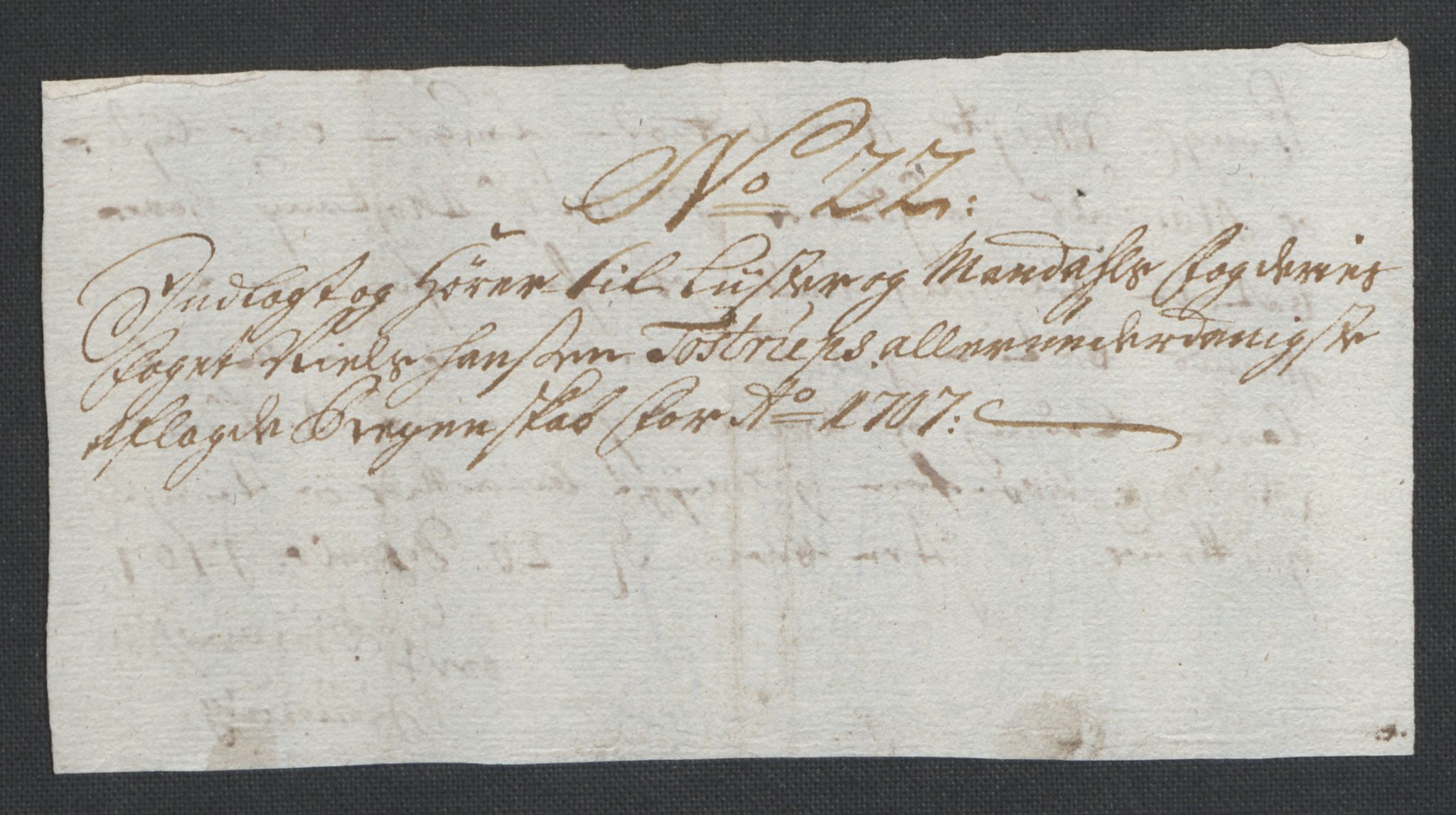 Rentekammeret inntil 1814, Reviderte regnskaper, Fogderegnskap, AV/RA-EA-4092/R43/L2551: Fogderegnskap Lista og Mandal, 1705-1709, p. 488