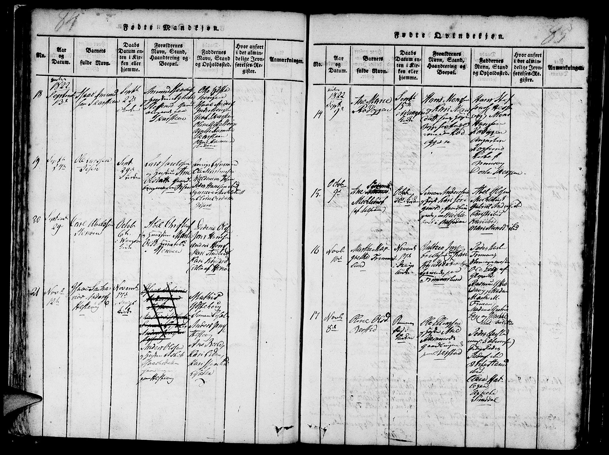 Davik sokneprestembete, AV/SAB-A-79701/H/Haa/Haaa/L0003: Parish register (official) no. A 3, 1816-1830, p. 84-85