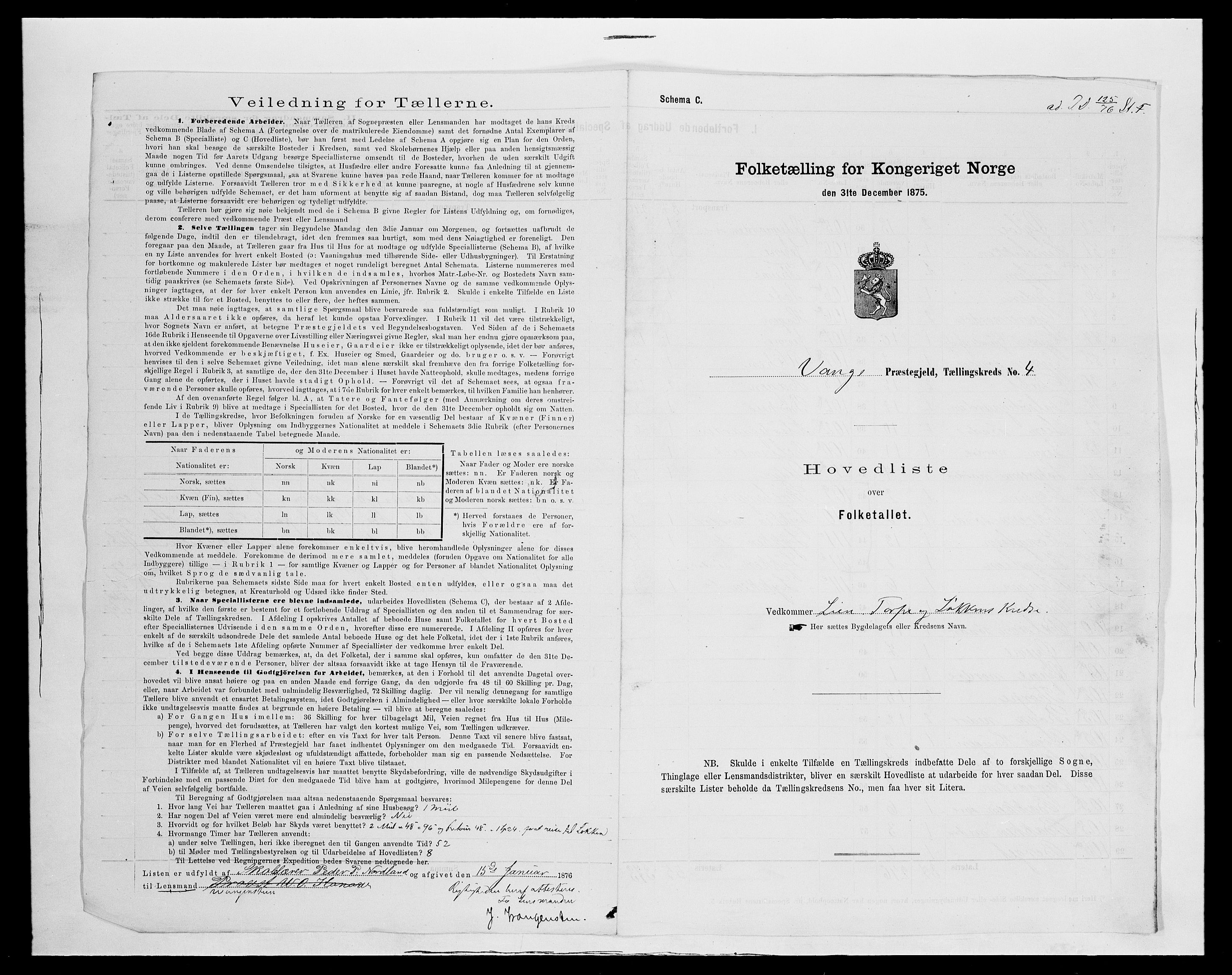 SAH, 1875 census for 0545P Vang, 1875, p. 17