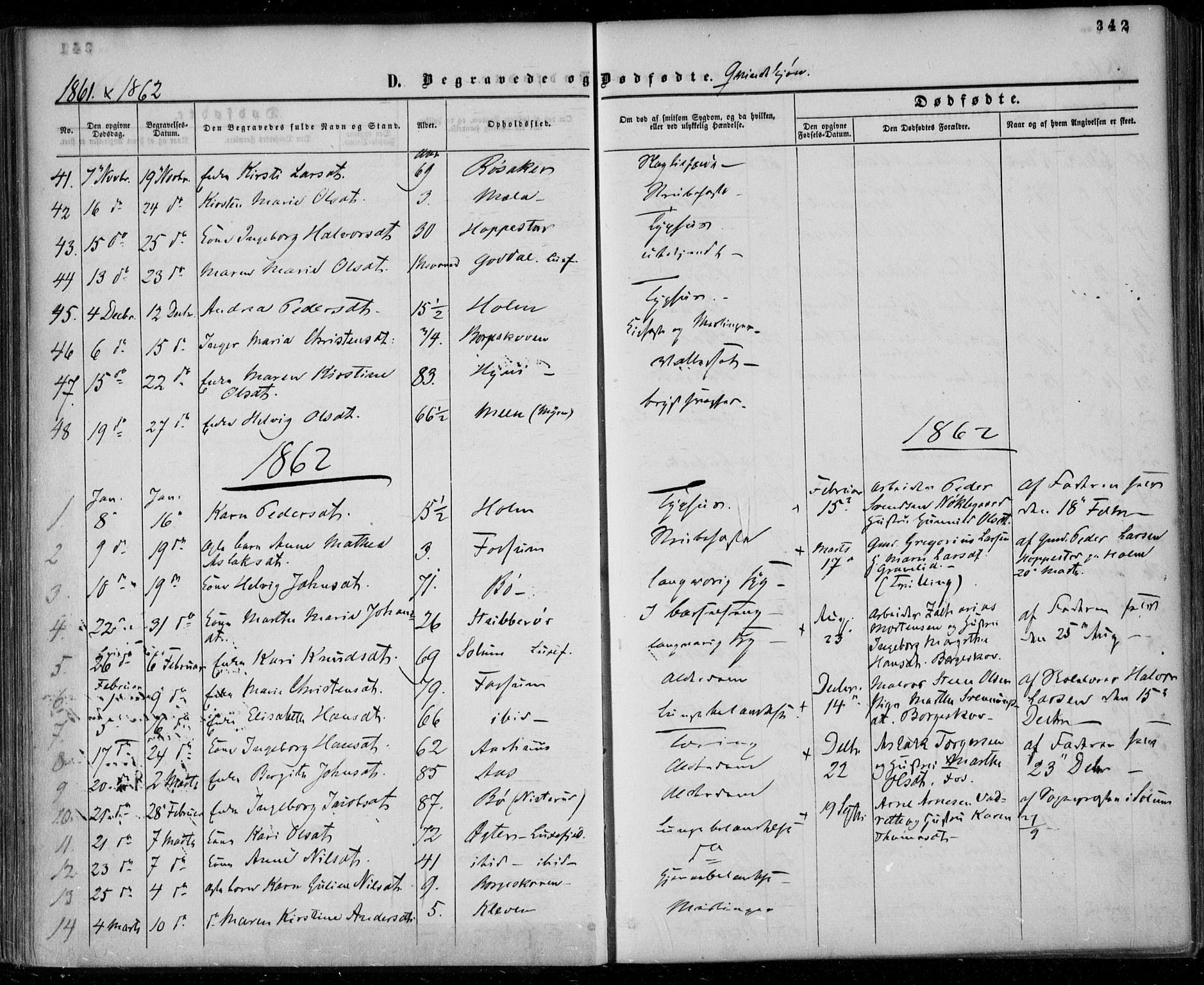Gjerpen kirkebøker, SAKO/A-265/F/Fa/L0008b: Parish register (official) no. I 8B, 1857-1871, p. 342