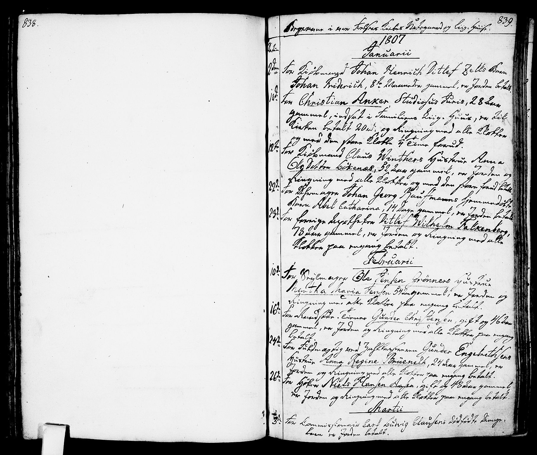Oslo domkirke Kirkebøker, SAO/A-10752/F/Fa/L0006: Parish register (official) no. 6, 1807-1817, p. 838-839