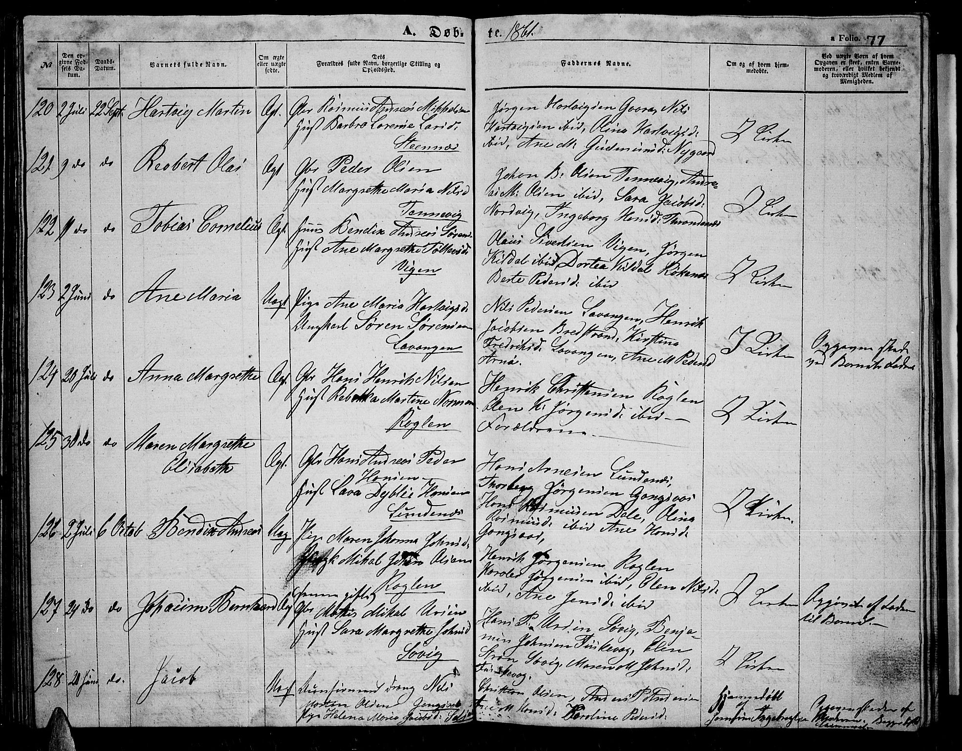 Trondenes sokneprestkontor, AV/SATØ-S-1319/H/Hb/L0007klokker: Parish register (copy) no. 7, 1855-1862, p. 77