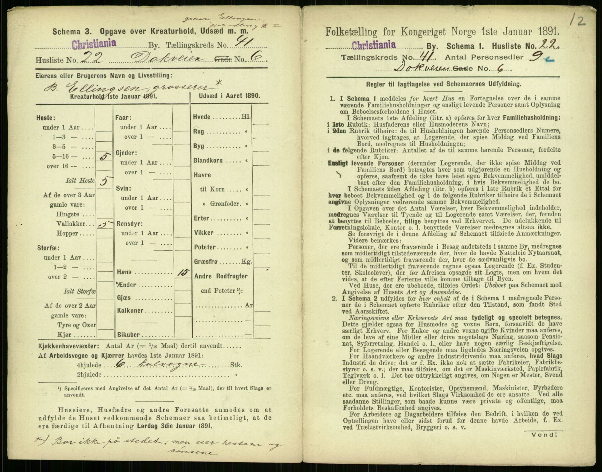 RA, 1891 census for 0301 Kristiania, 1891, p. 23715