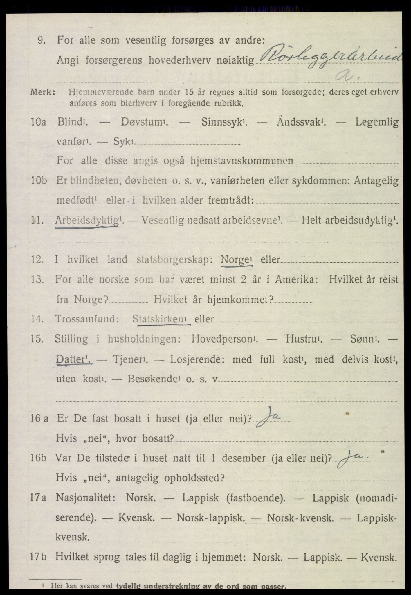 SAT, 1920 census for Leksvik, 1920, p. 6127