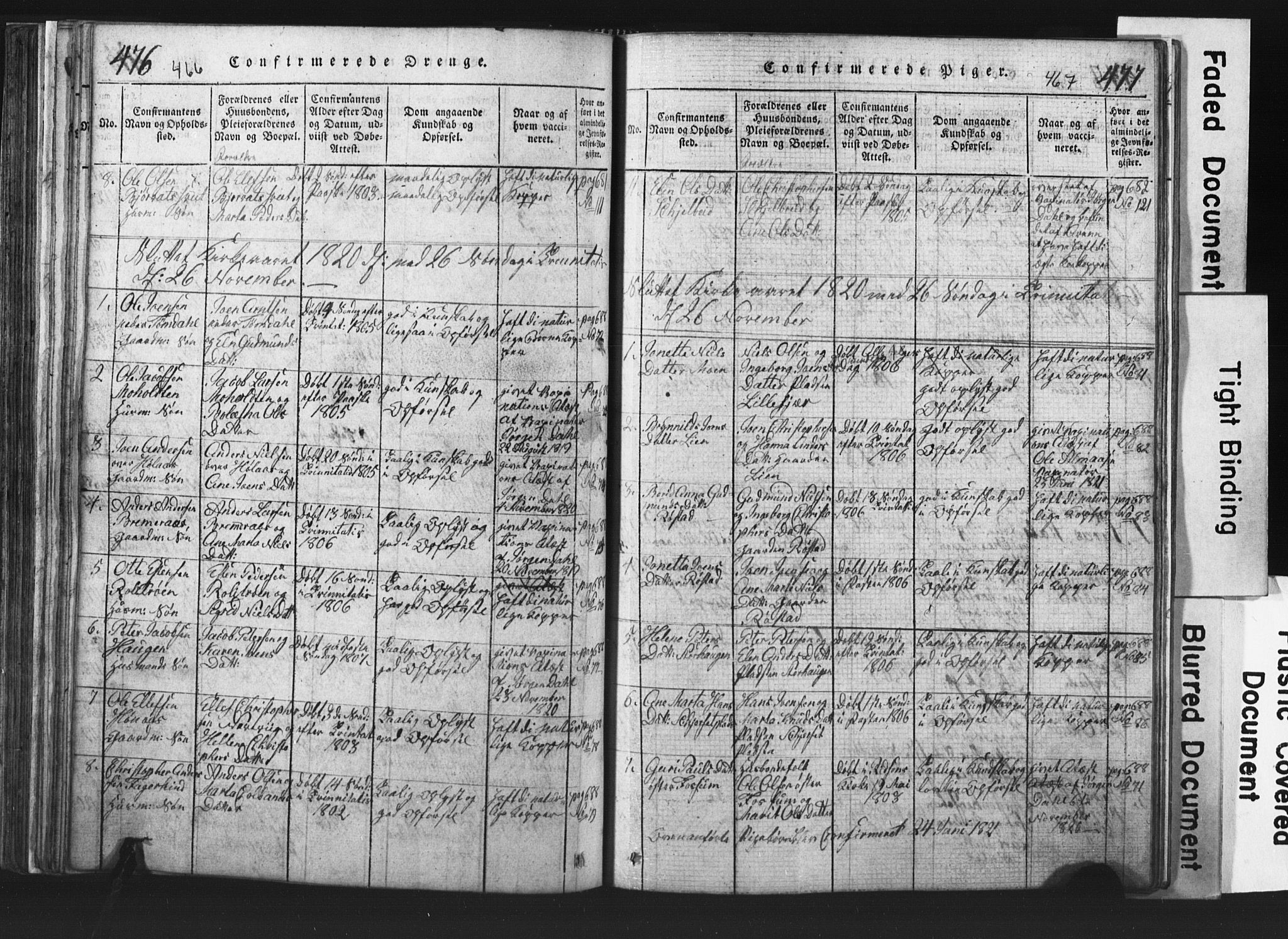 Ministerialprotokoller, klokkerbøker og fødselsregistre - Nord-Trøndelag, SAT/A-1458/701/L0017: Parish register (copy) no. 701C01, 1817-1825, p. 466-467
