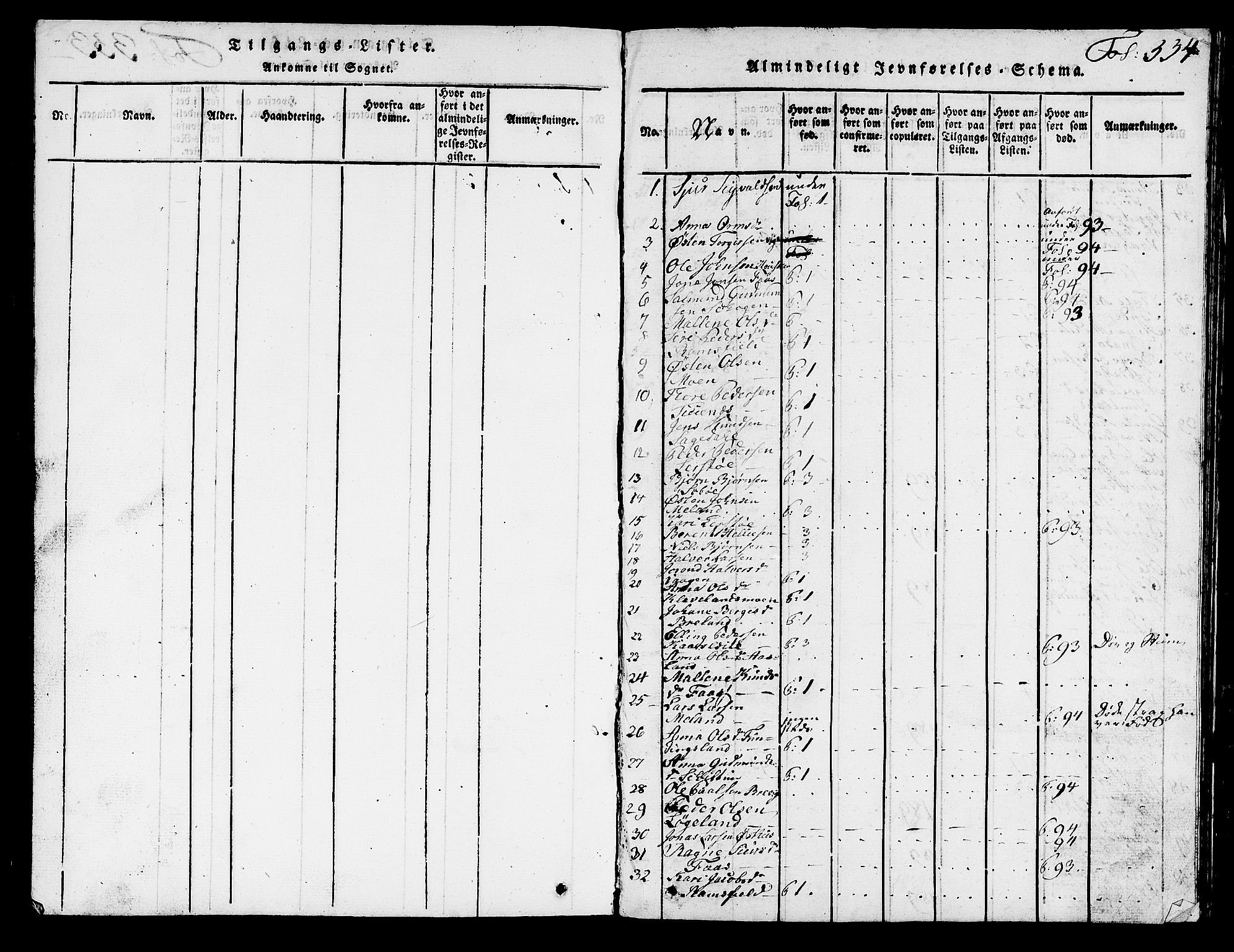 Hjelmeland sokneprestkontor, SAST/A-101843/01/V/L0001: Parish register (copy) no. B 1, 1816-1841, p. 334