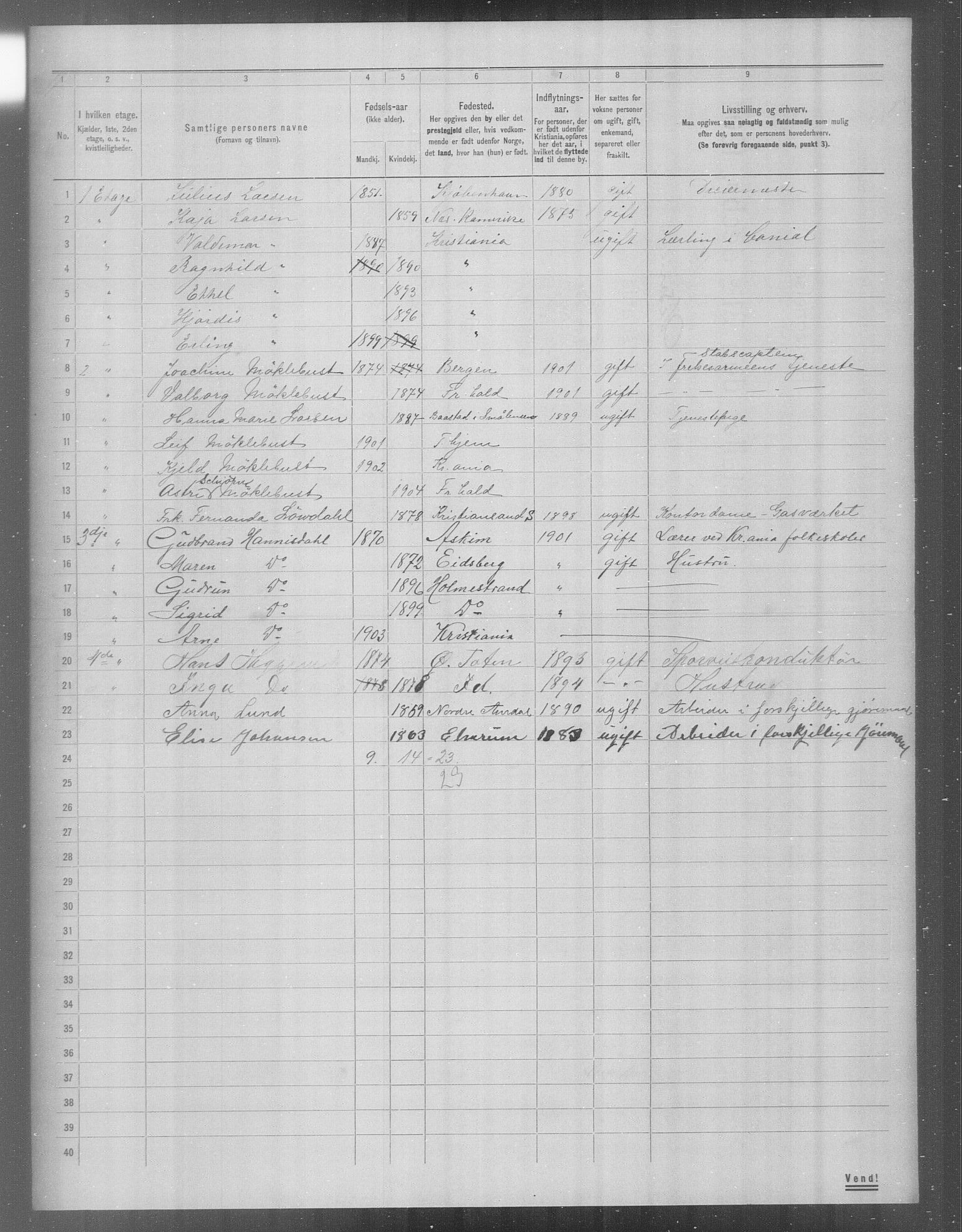 OBA, Municipal Census 1904 for Kristiania, 1904, p. 23249