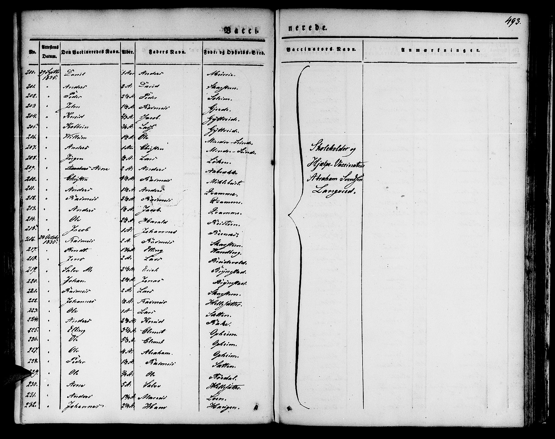 Innvik sokneprestembete, SAB/A-80501: Parish register (official) no. A 4II, 1832-1846, p. 493