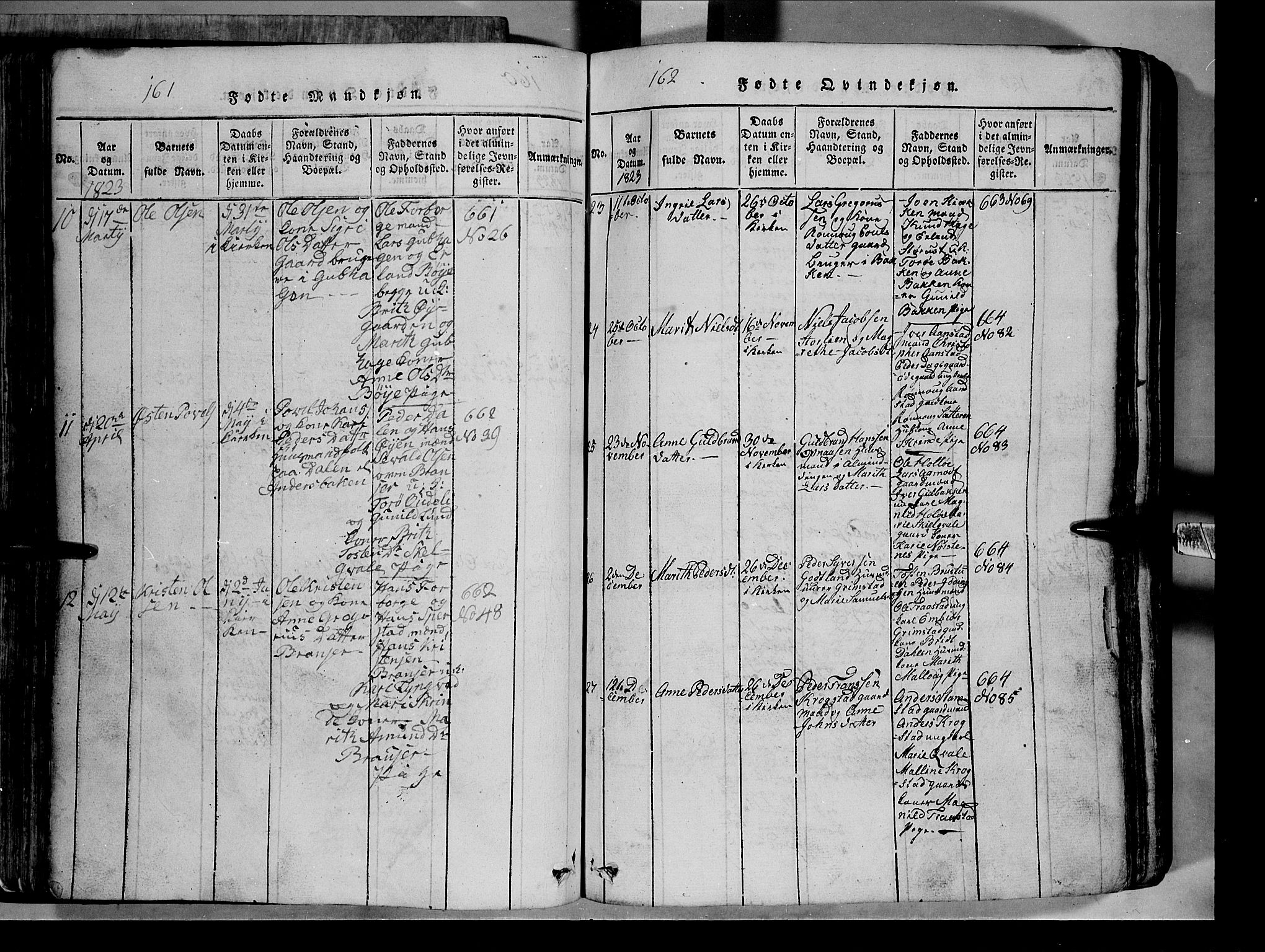 Lom prestekontor, SAH/PREST-070/L/L0003: Parish register (copy) no. 3, 1815-1844, p. 161-162
