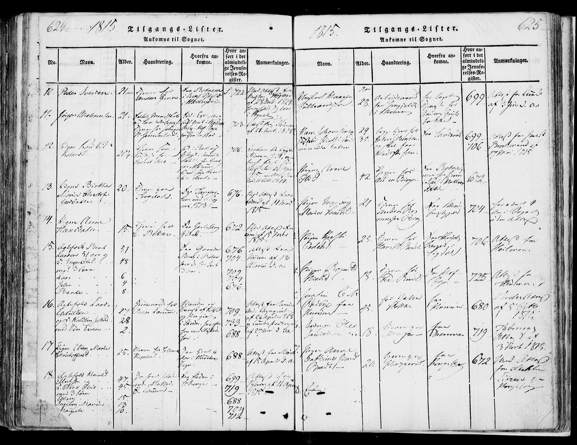 Sande Kirkebøker, SAKO/A-53/F/Fa/L0003: Parish register (official) no. 3, 1814-1847, p. 624-625