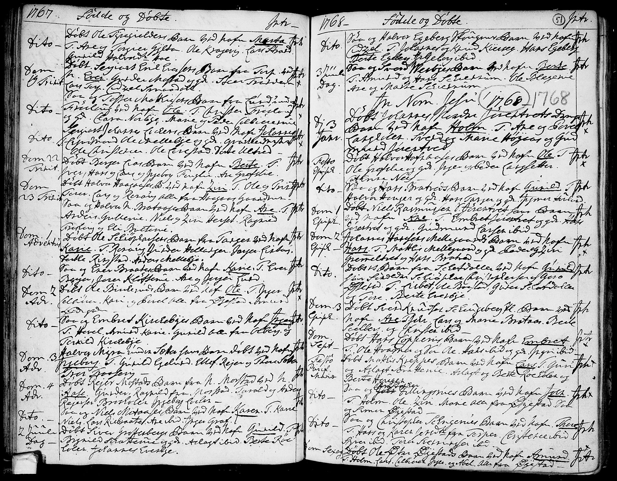 Trøgstad prestekontor Kirkebøker, SAO/A-10925/F/Fa/L0004: Parish register (official) no. I 4, 1750-1784, p. 51