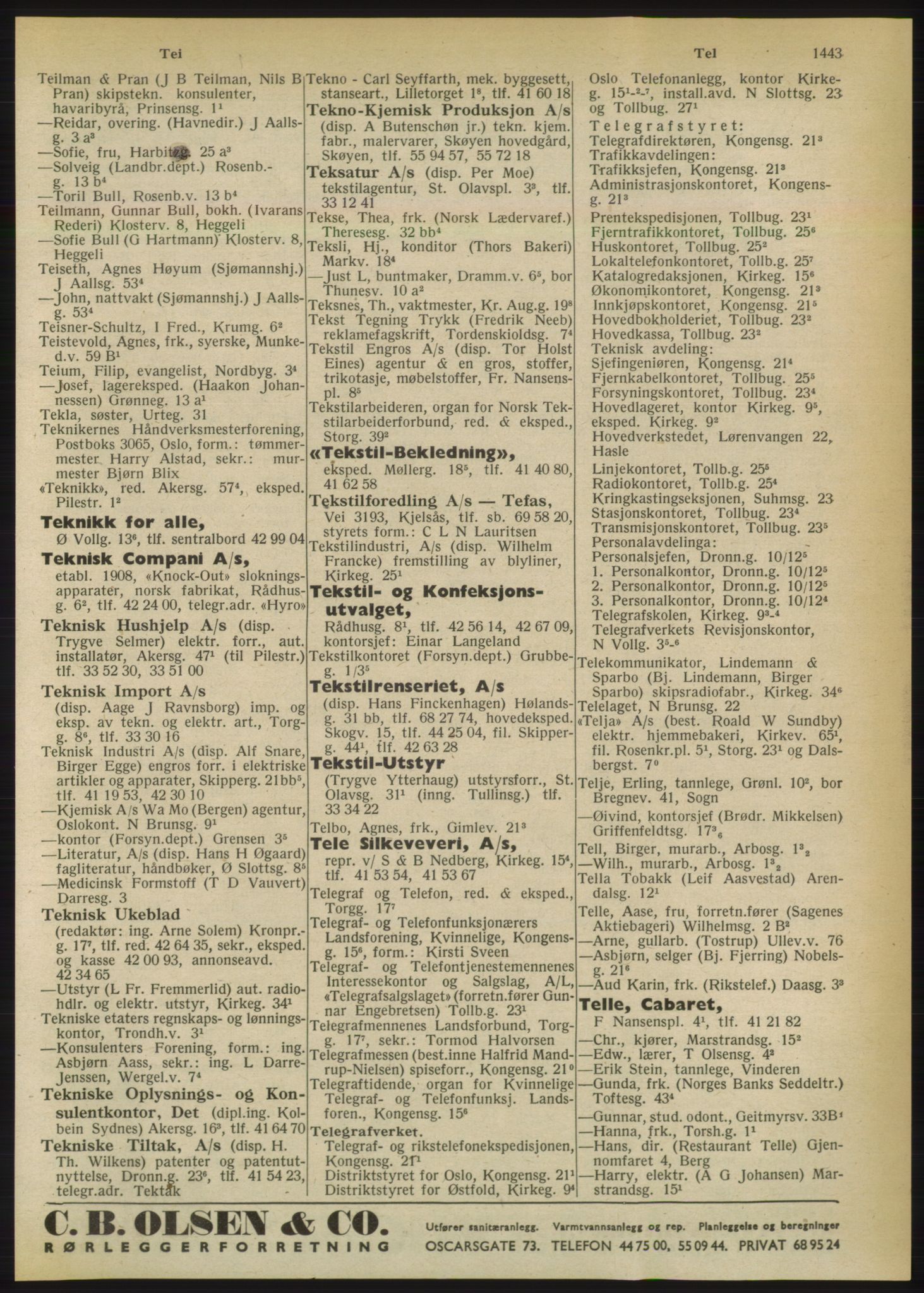 Kristiania/Oslo adressebok, PUBL/-, 1950, p. 1443