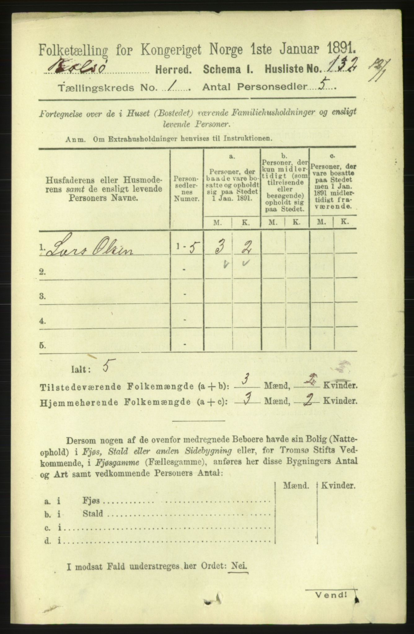 RA, 1891 census for 1544 Bolsøy, 1891, p. 171