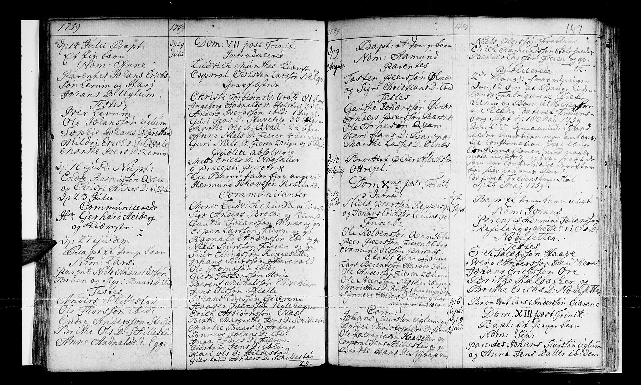 Sogndal sokneprestembete, AV/SAB-A-81301/H/Haa/Haaa/L0003: Parish register (official) no. A 3, 1747-1768, p. 147