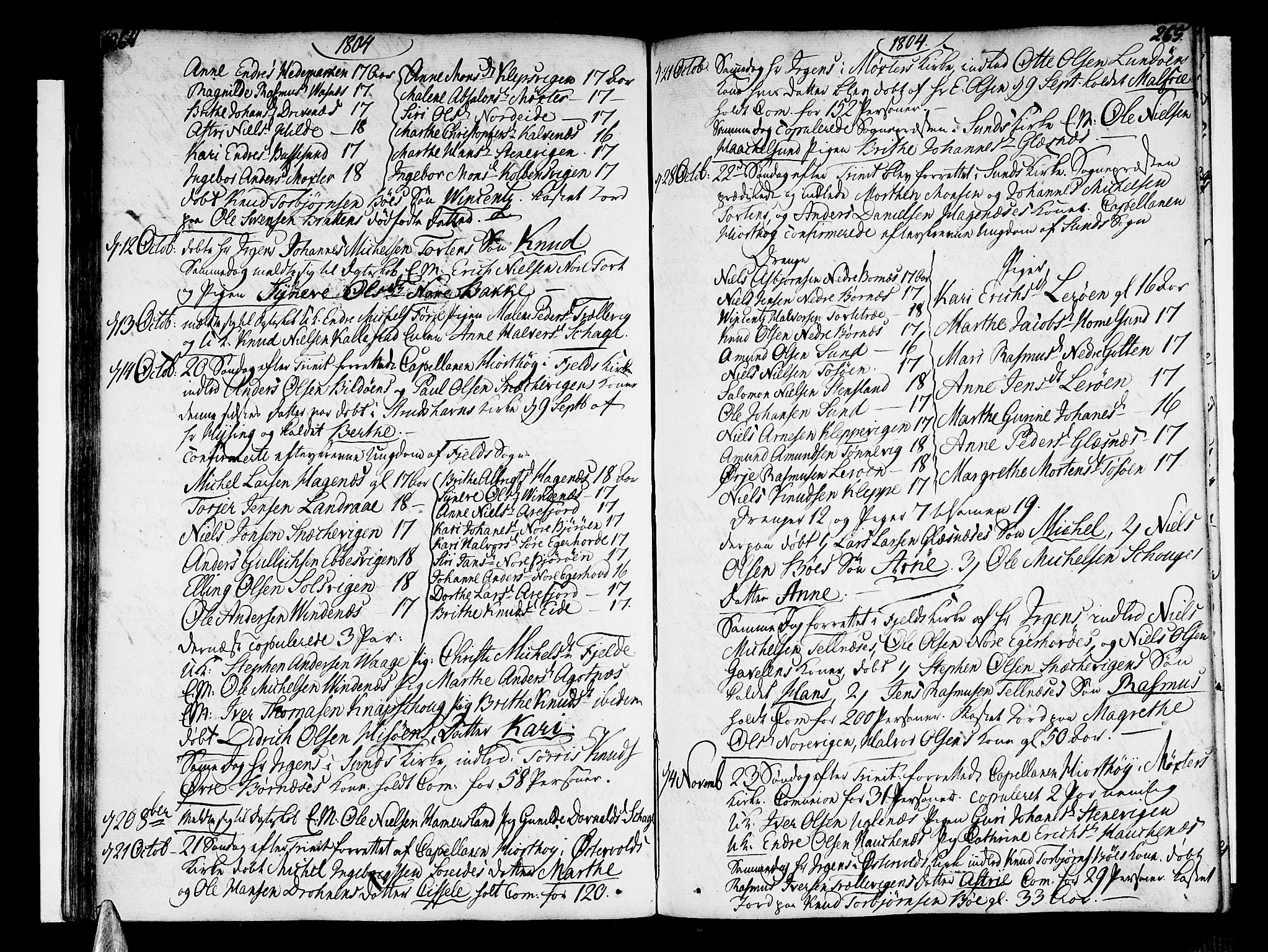 Sund sokneprestembete, SAB/A-99930: Parish register (official) no. A 7, 1796-1815, p. 264-265