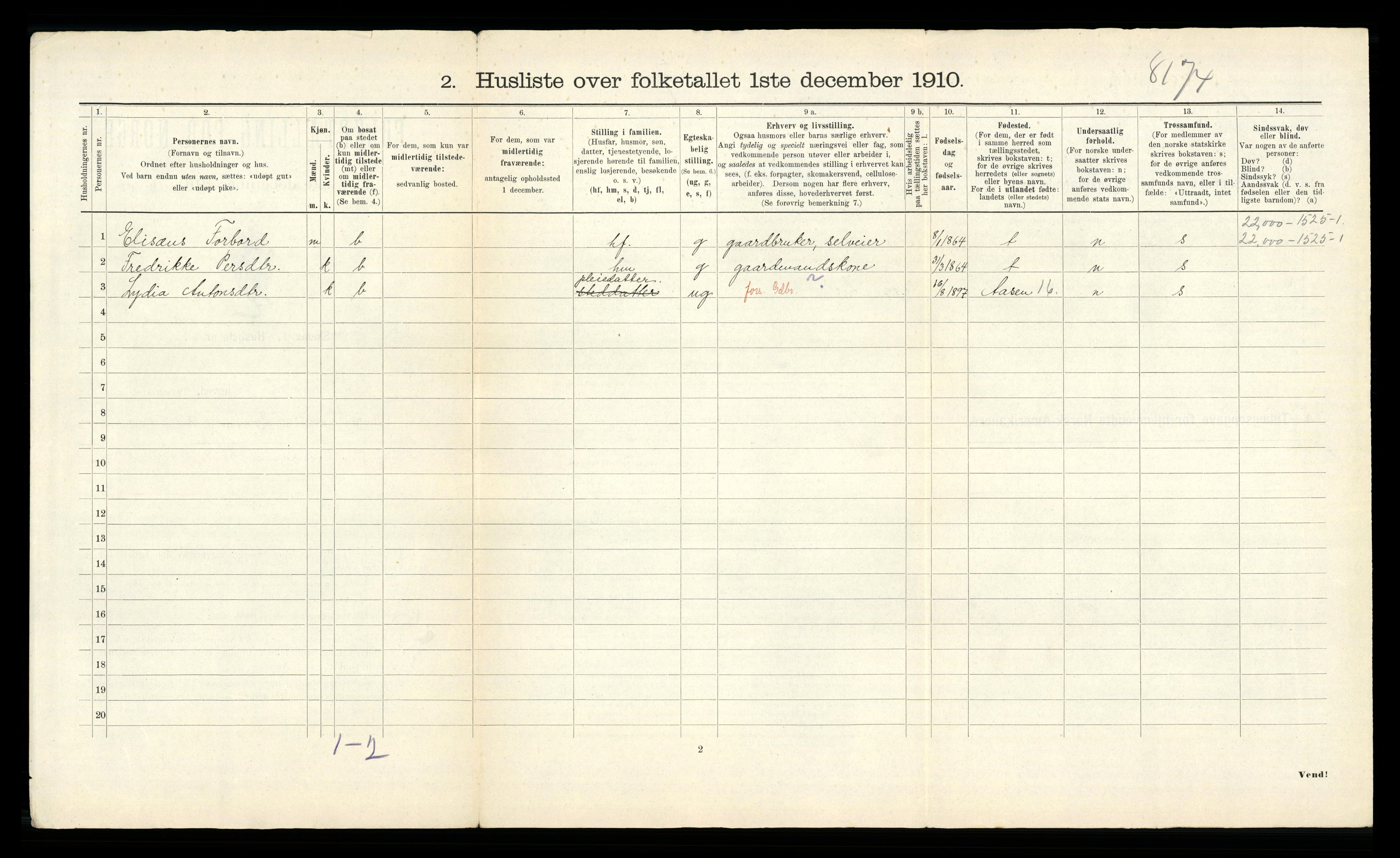 RA, 1910 census for Skatval, 1910, p. 29