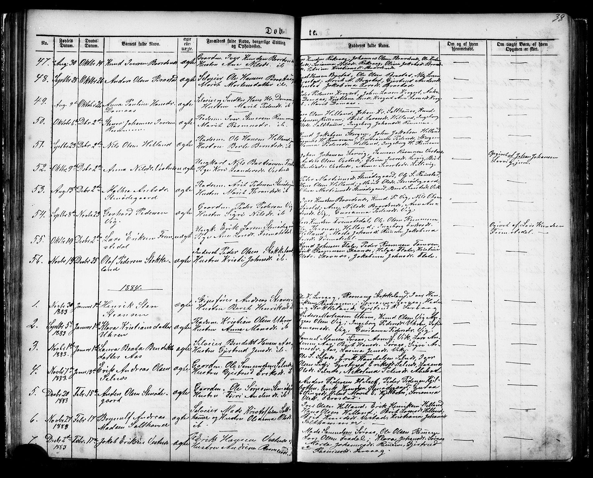 Ministerialprotokoller, klokkerbøker og fødselsregistre - Møre og Romsdal, SAT/A-1454/539/L0536: Parish register (copy) no. 539C02, 1867-1913, p. 38