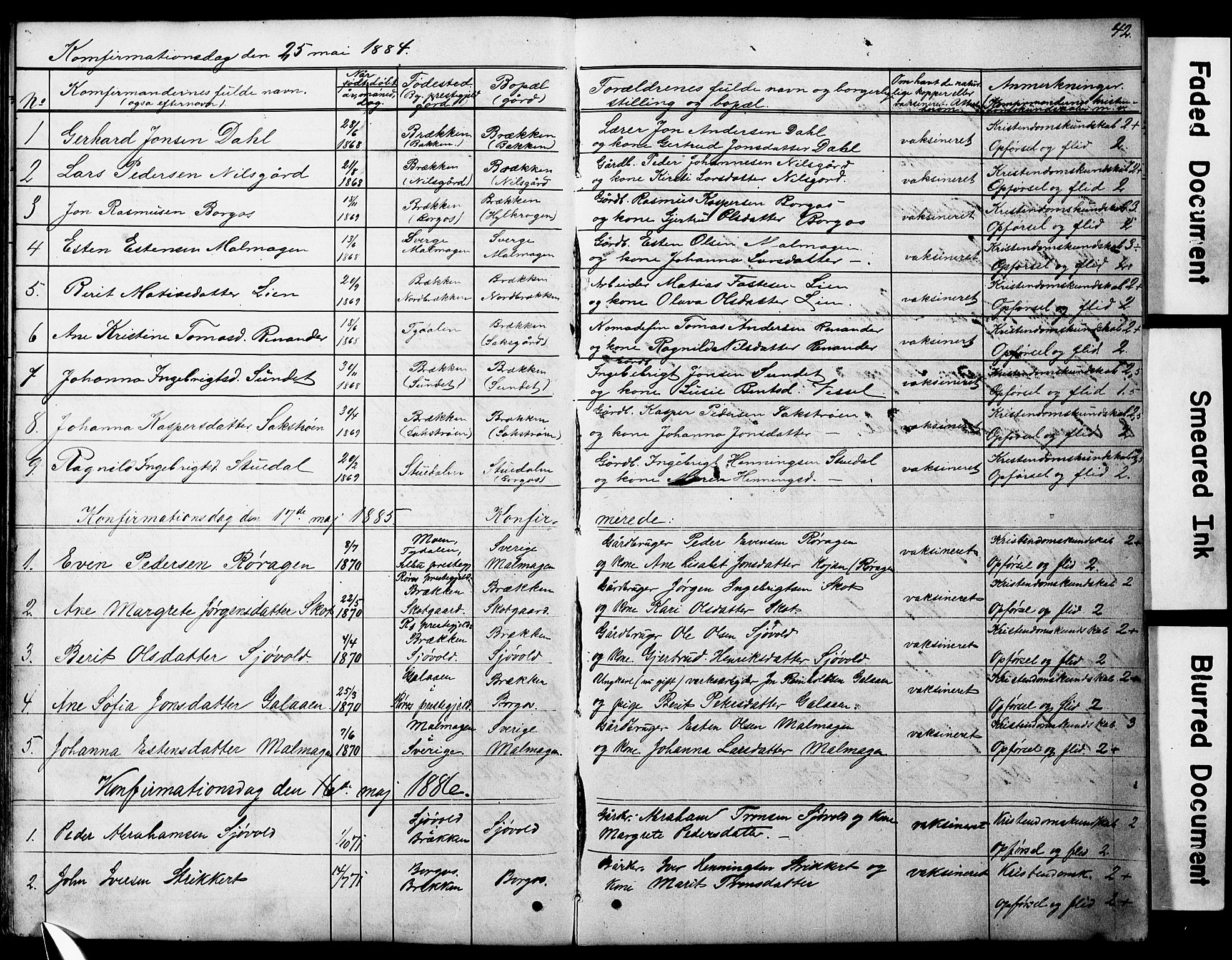 Ministerialprotokoller, klokkerbøker og fødselsregistre - Sør-Trøndelag, SAT/A-1456/683/L0949: Parish register (copy) no. 683C01, 1880-1896, p. 42