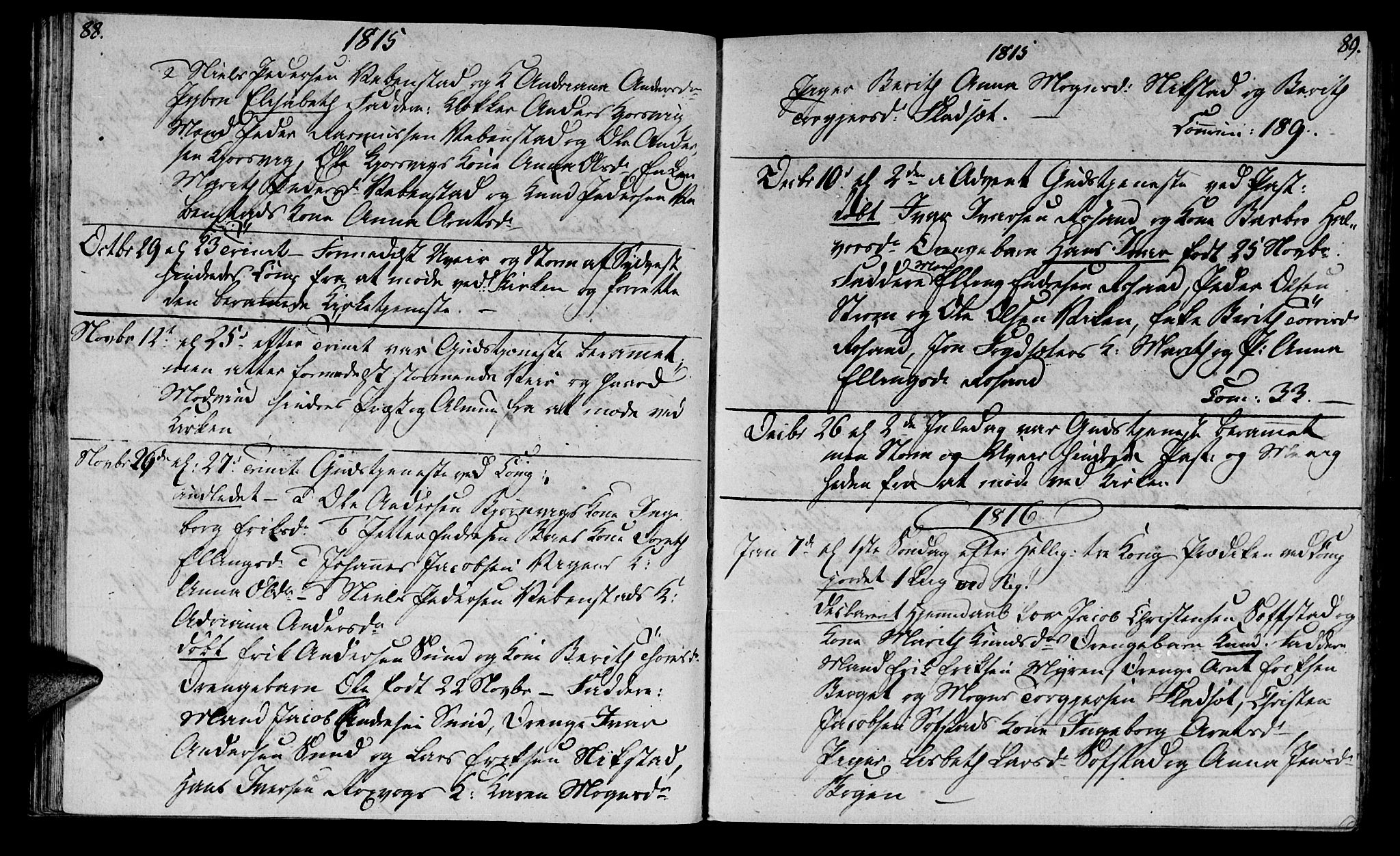 Ministerialprotokoller, klokkerbøker og fødselsregistre - Møre og Romsdal, SAT/A-1454/569/L0817: Parish register (official) no. 569A03, 1805-1819, p. 88-89
