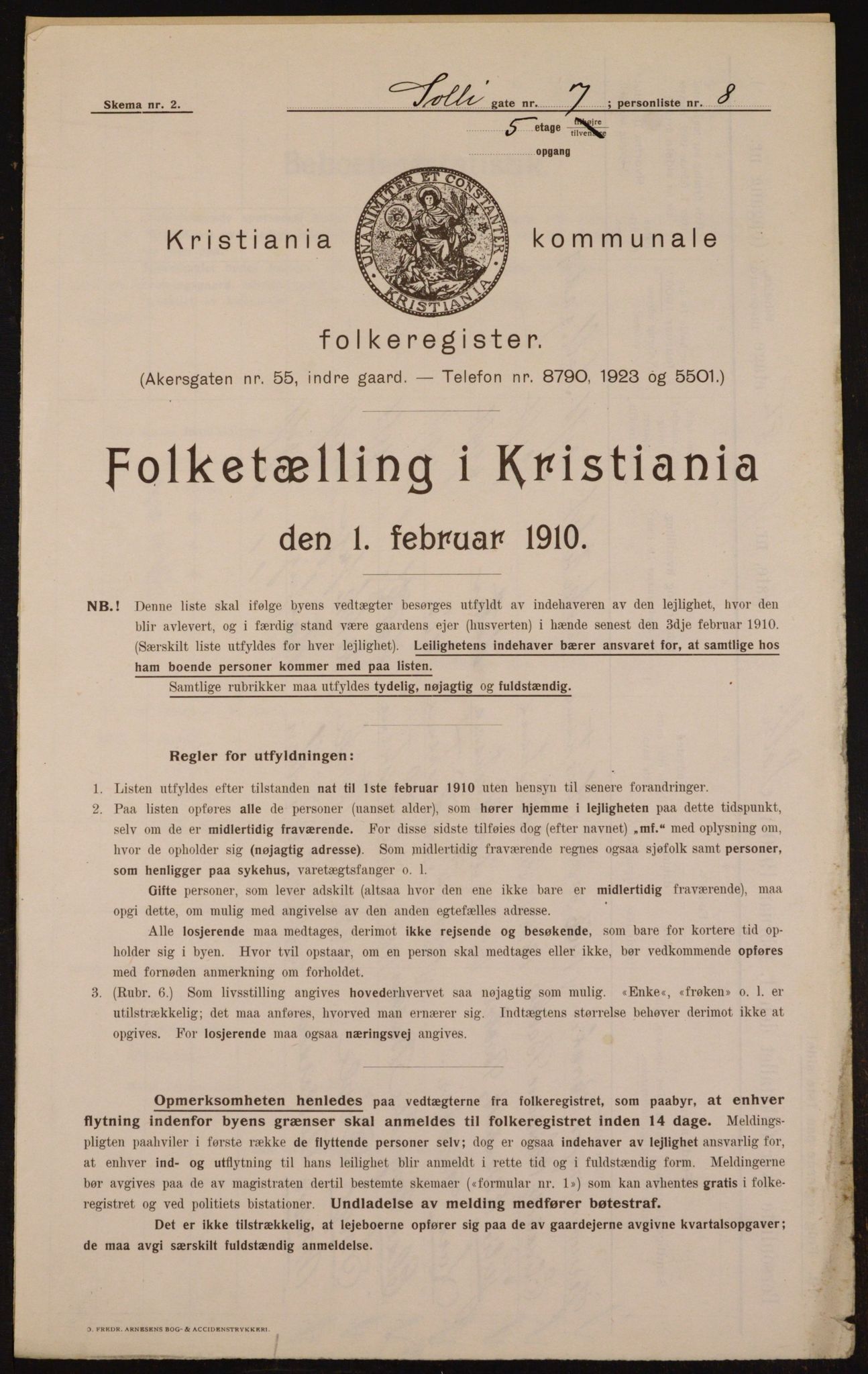 OBA, Municipal Census 1910 for Kristiania, 1910, p. 95018