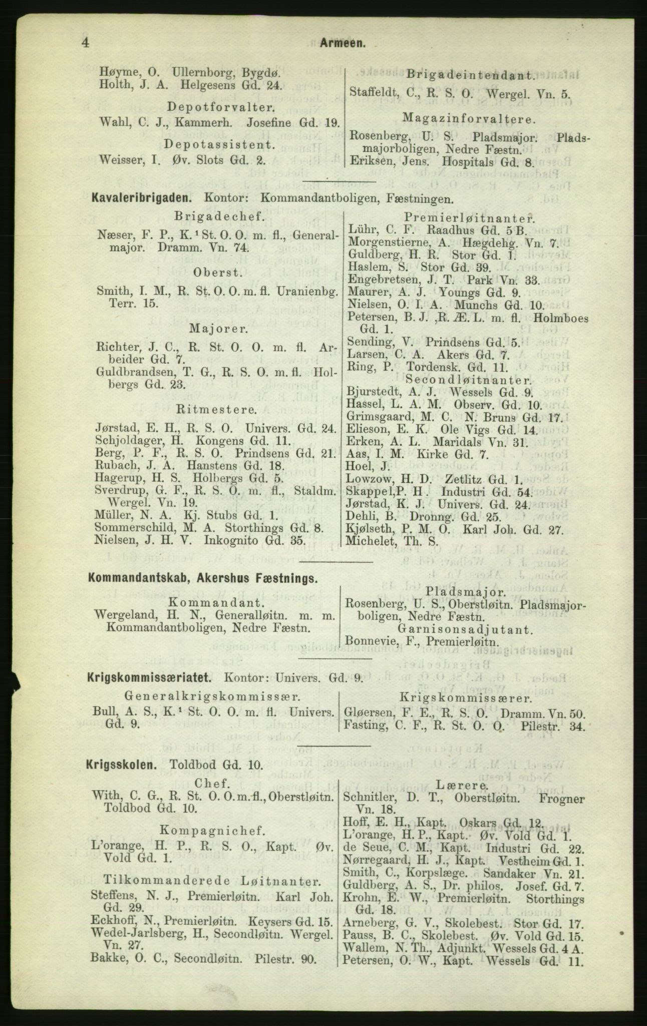 Kristiania/Oslo adressebok, PUBL/-, 1882, p. 4