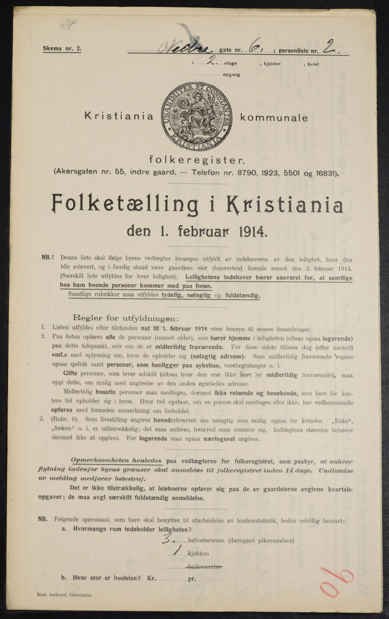 OBA, Municipal Census 1914 for Kristiania, 1914, p. 69172