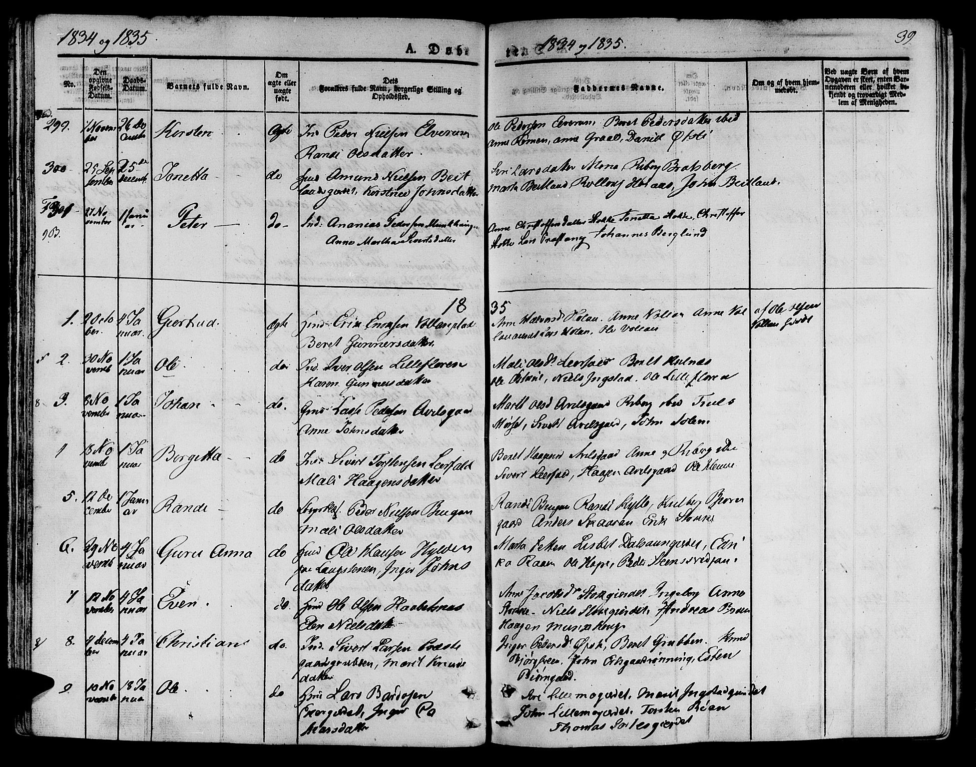 Ministerialprotokoller, klokkerbøker og fødselsregistre - Nord-Trøndelag, AV/SAT-A-1458/709/L0071: Parish register (official) no. 709A11, 1833-1844, p. 39