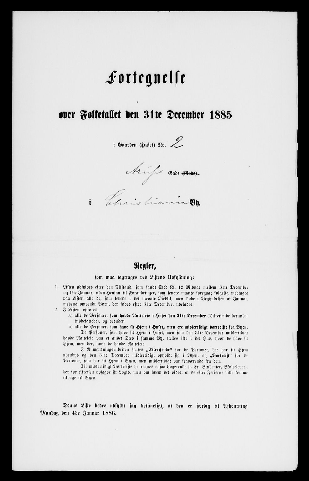 RA, 1885 census for 0301 Kristiania, 1885, p. 9462