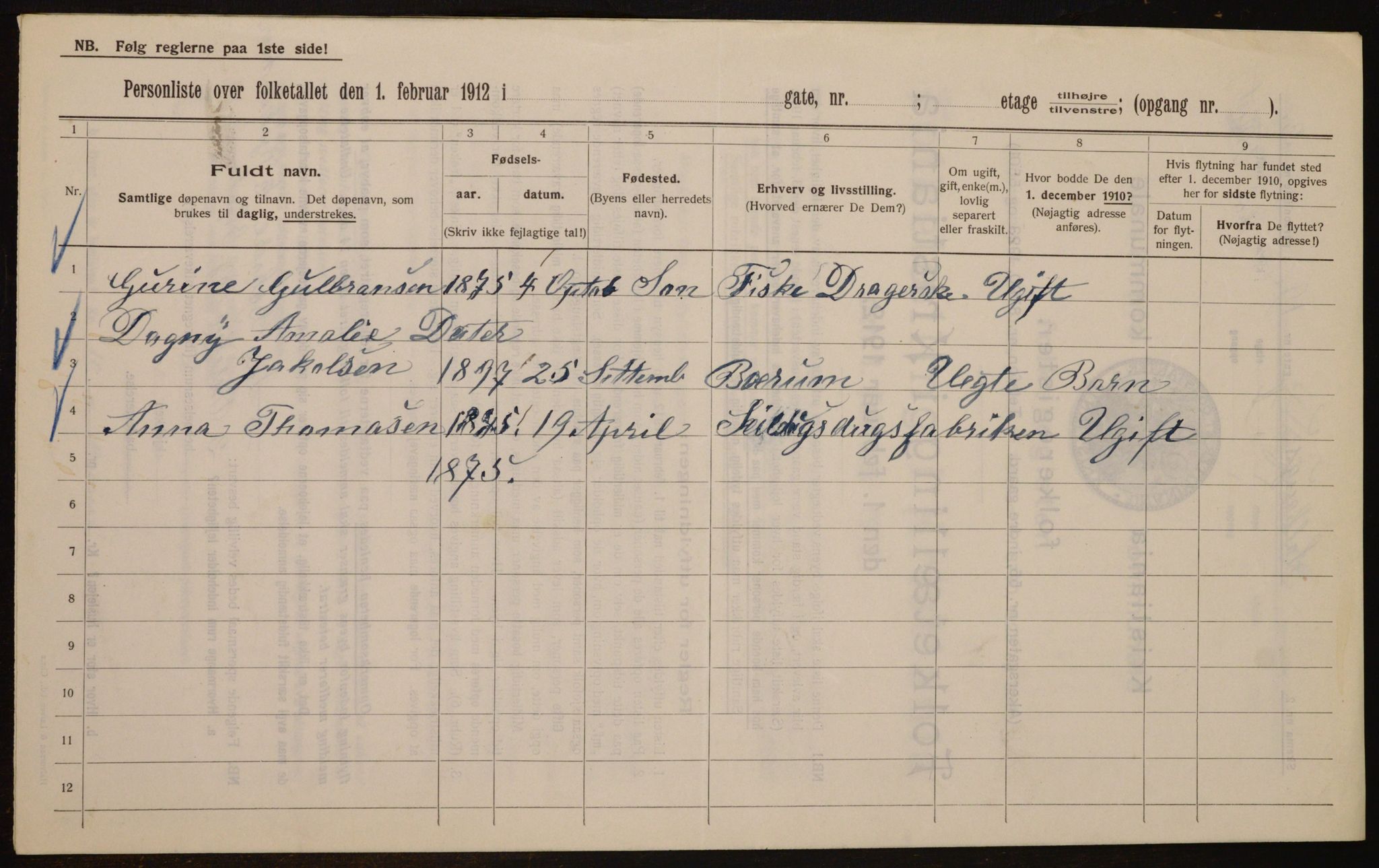 OBA, Municipal Census 1912 for Kristiania, 1912, p. 99820