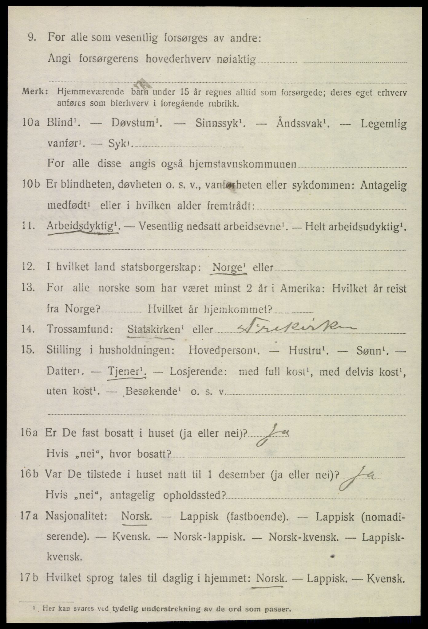 SAT, 1920 census for Lurøy, 1920, p. 2946