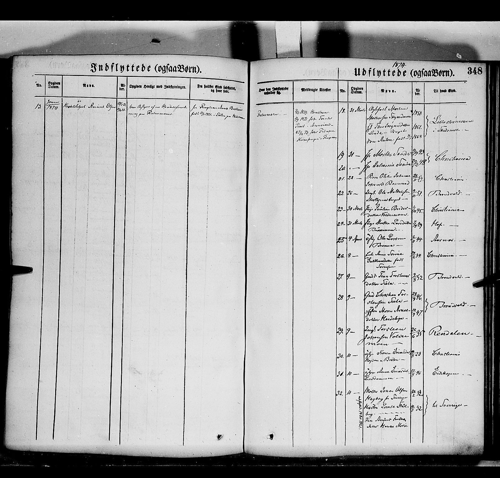 Grue prestekontor, SAH/PREST-036/H/Ha/Haa/L0011: Parish register (official) no. 11, 1873-1880, p. 348