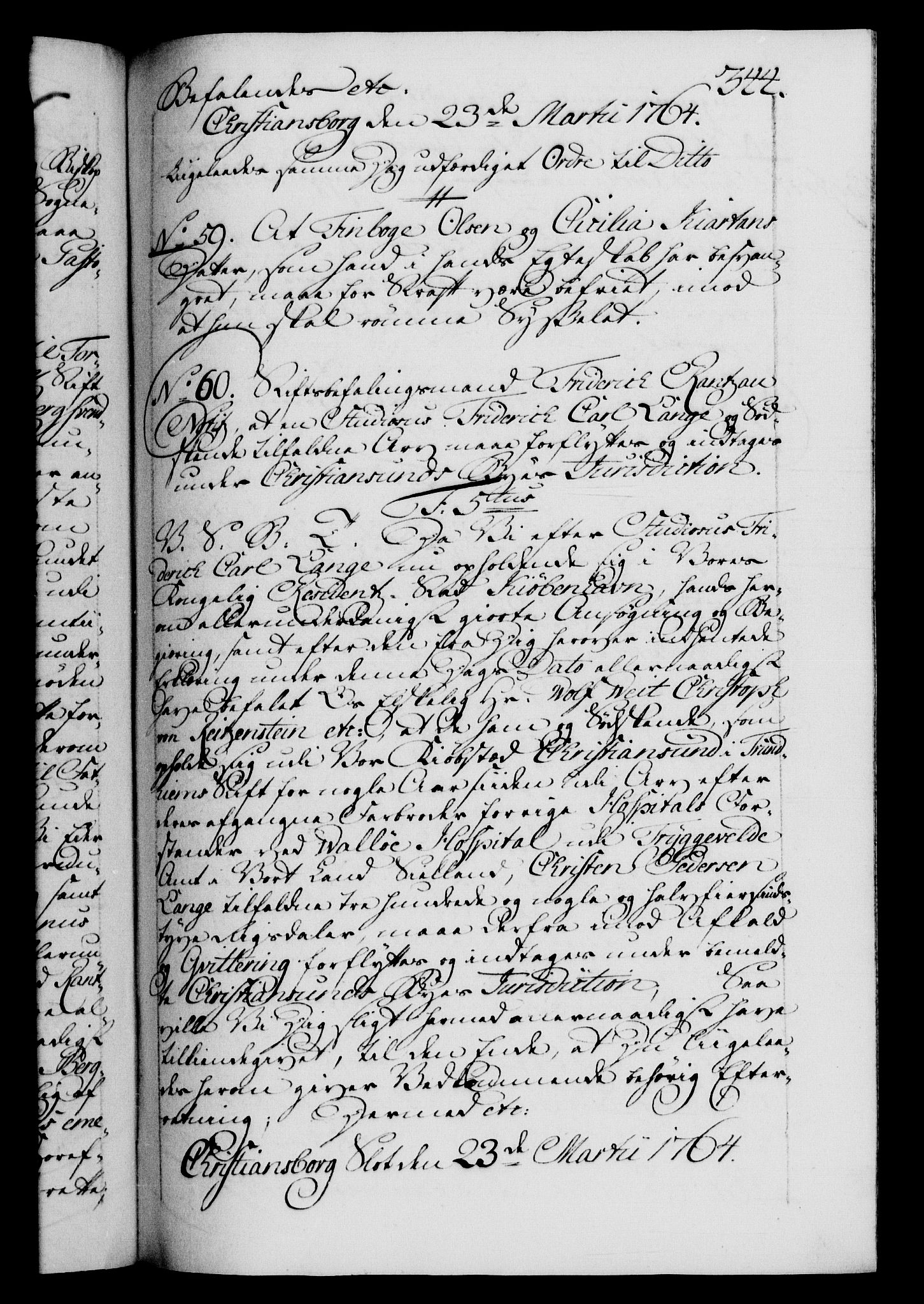 Danske Kanselli 1572-1799, RA/EA-3023/F/Fc/Fca/Fcab/L0037: Norske tegnelser, 1762-1766, p. 344a