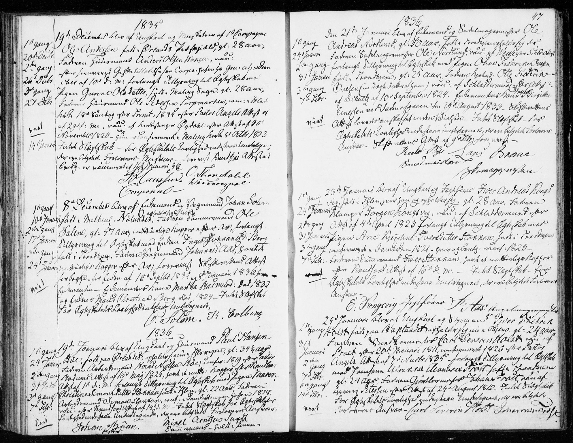 Ministerialprotokoller, klokkerbøker og fødselsregistre - Sør-Trøndelag, AV/SAT-A-1456/601/L0046: Parish register (official) no. 601A14, 1830-1841, p. 47