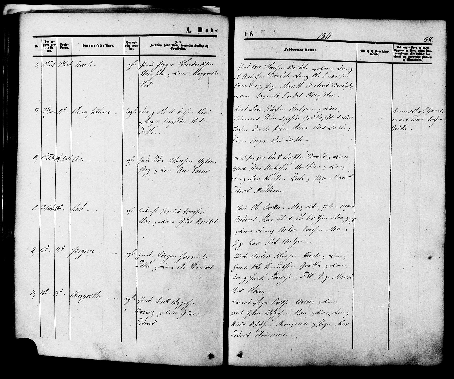 Ministerialprotokoller, klokkerbøker og fødselsregistre - Møre og Romsdal, SAT/A-1454/545/L0586: Parish register (official) no. 545A02, 1854-1877, p. 38