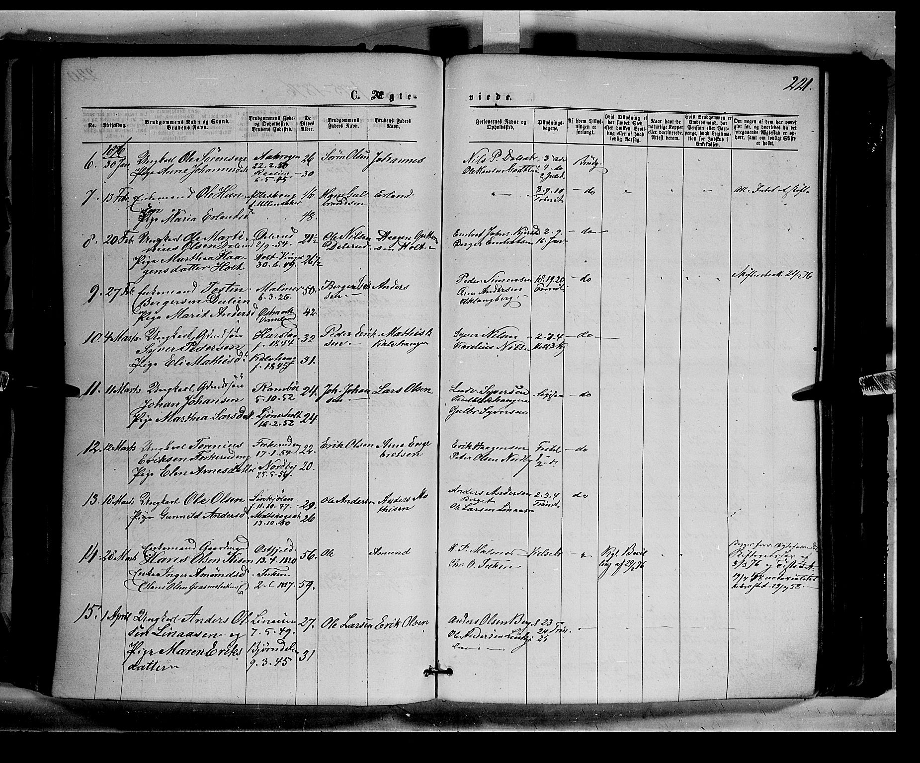 Eidskog prestekontor, AV/SAH-PREST-026/H/Ha/Haa/L0002: Parish register (official) no. 2, 1867-1878, p. 221