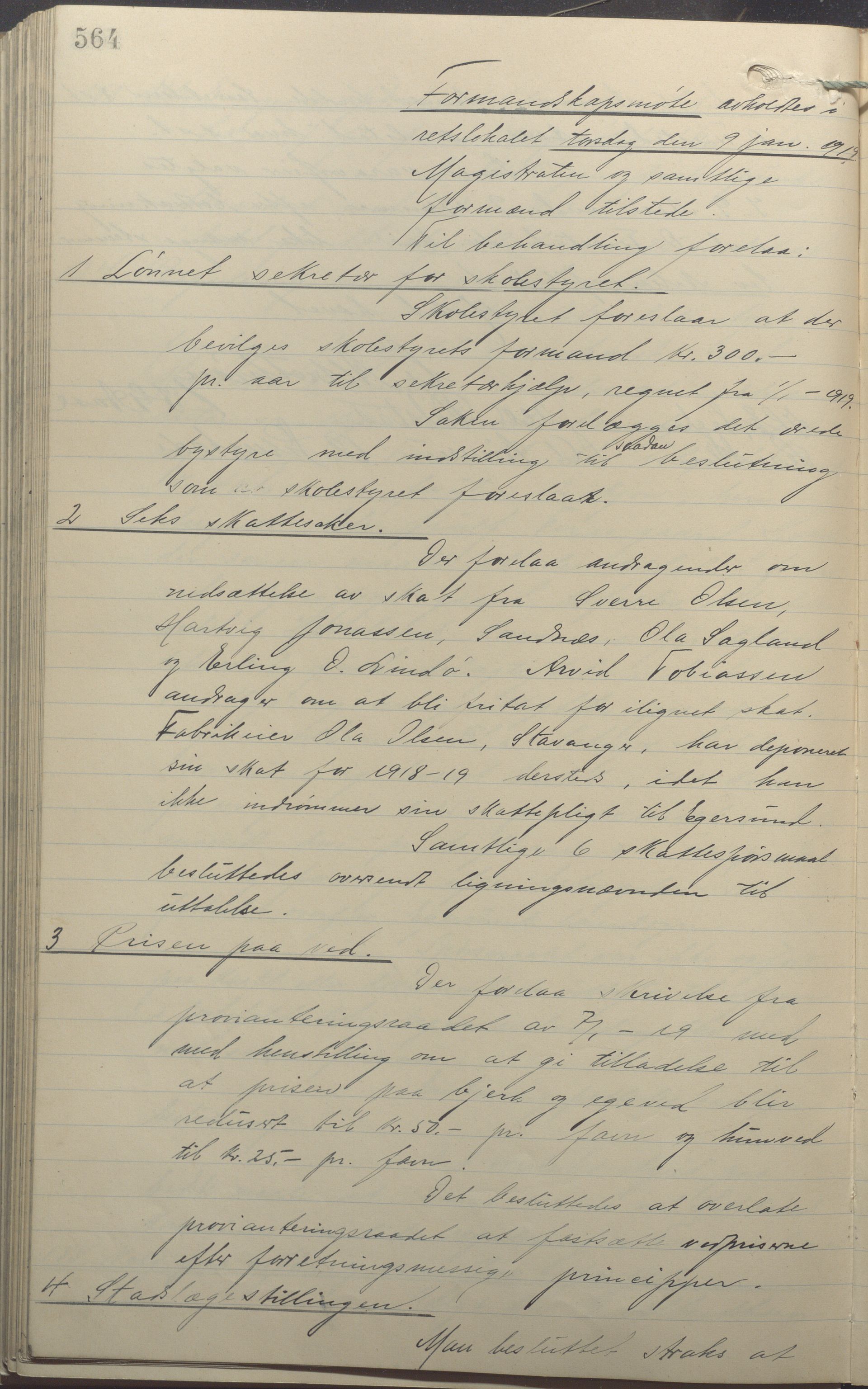 Egersund kommune (Ladested) - Formannskapet, IKAR/K-100502/A/L0009: Forhandlingsprotokoll, 1916-1919, p. 564