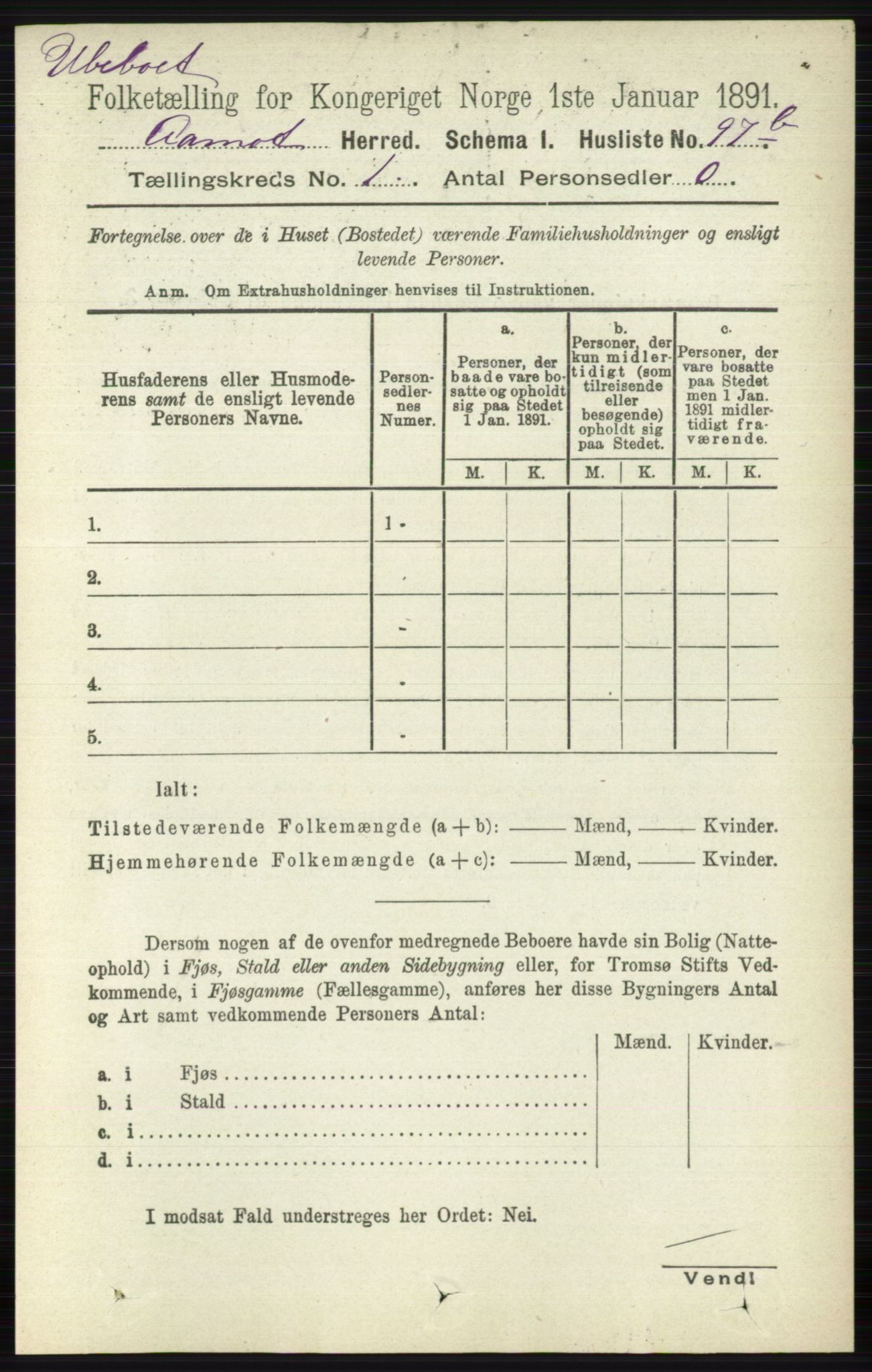 RA, 1891 census for 0429 Åmot, 1891, p. 127