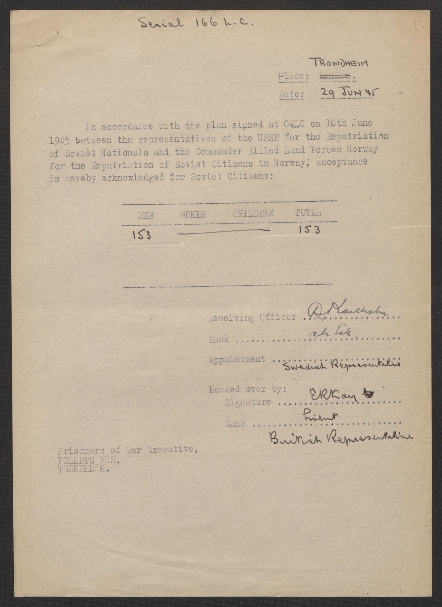 Flyktnings- og fangedirektoratet, Repatrieringskontoret, AV/RA-S-1681/D/Db/L0017: Displaced Persons (DPs) og sivile tyskere, 1945-1948, p. 65