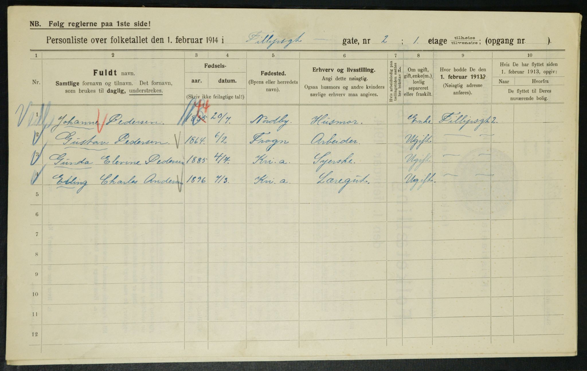 OBA, Municipal Census 1914 for Kristiania, 1914, p. 24377