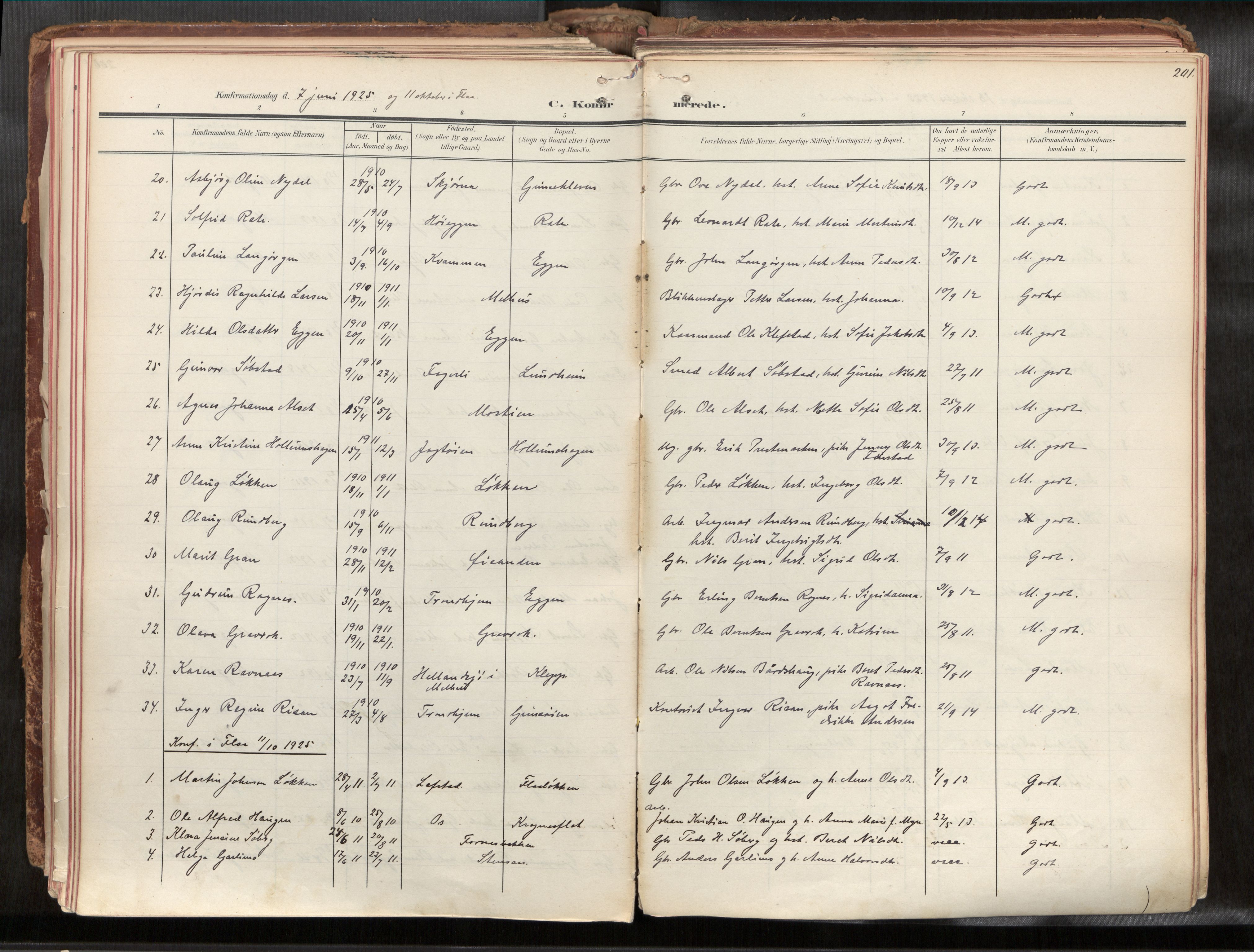 Ministerialprotokoller, klokkerbøker og fødselsregistre - Sør-Trøndelag, SAT/A-1456/691/L1085b: Parish register (official) no. 691A18, 1908-1930, p. 201